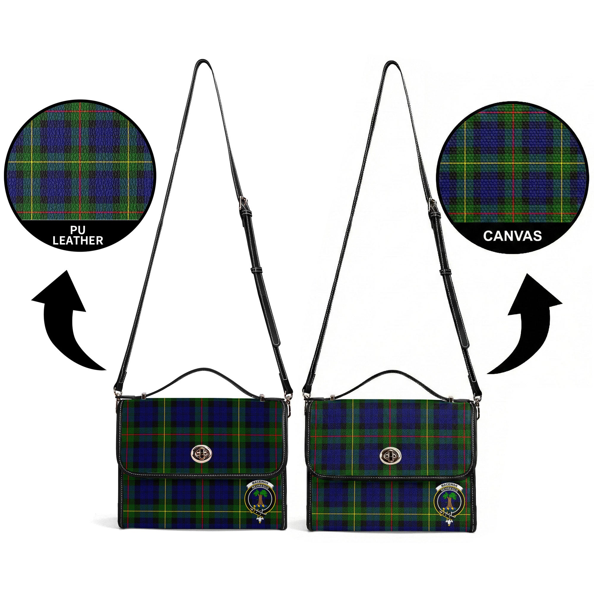 MacEwan Modern Tartan Crest Satchel Bag