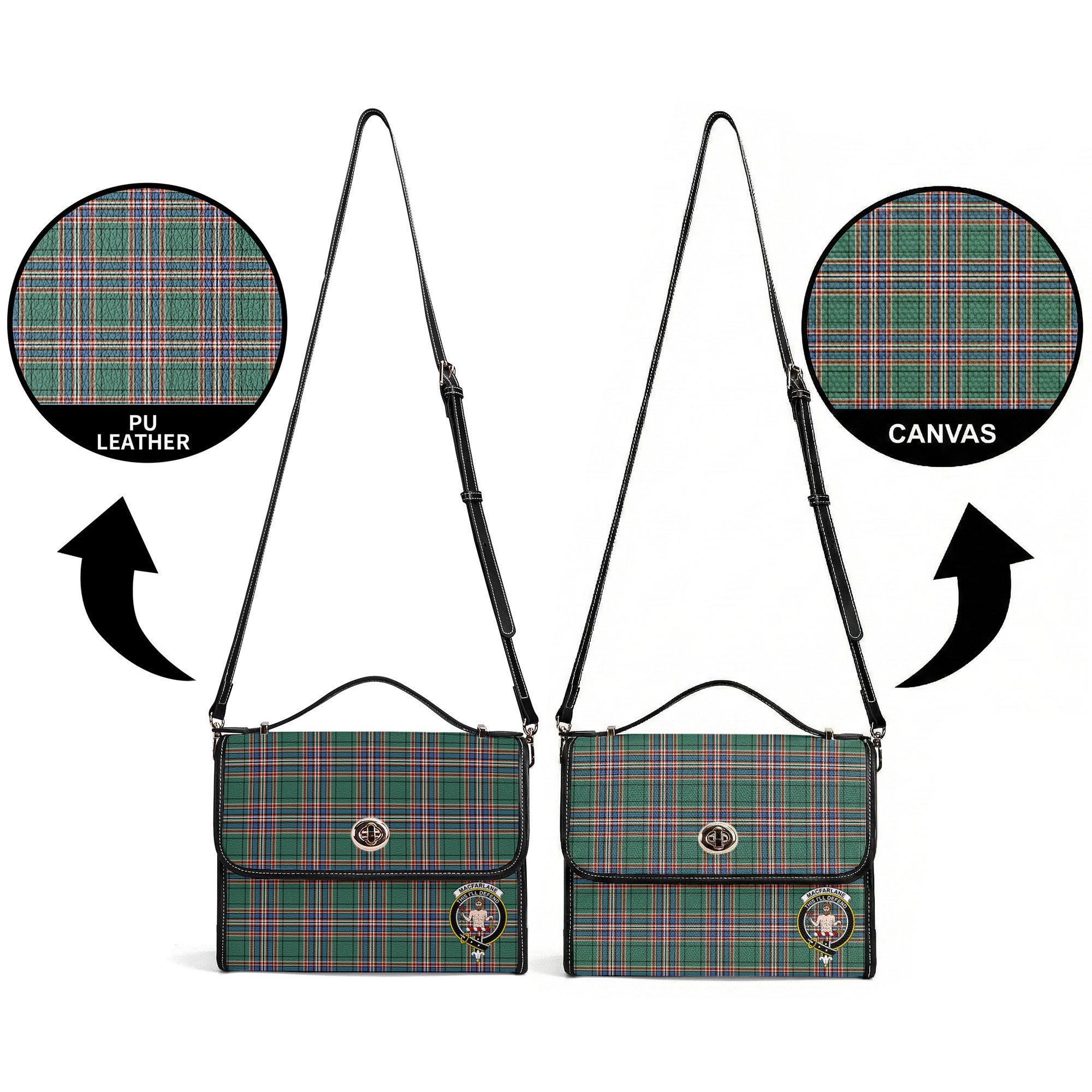 MacFarlane Hunting Ancient Tartan Crest Satchel Bag