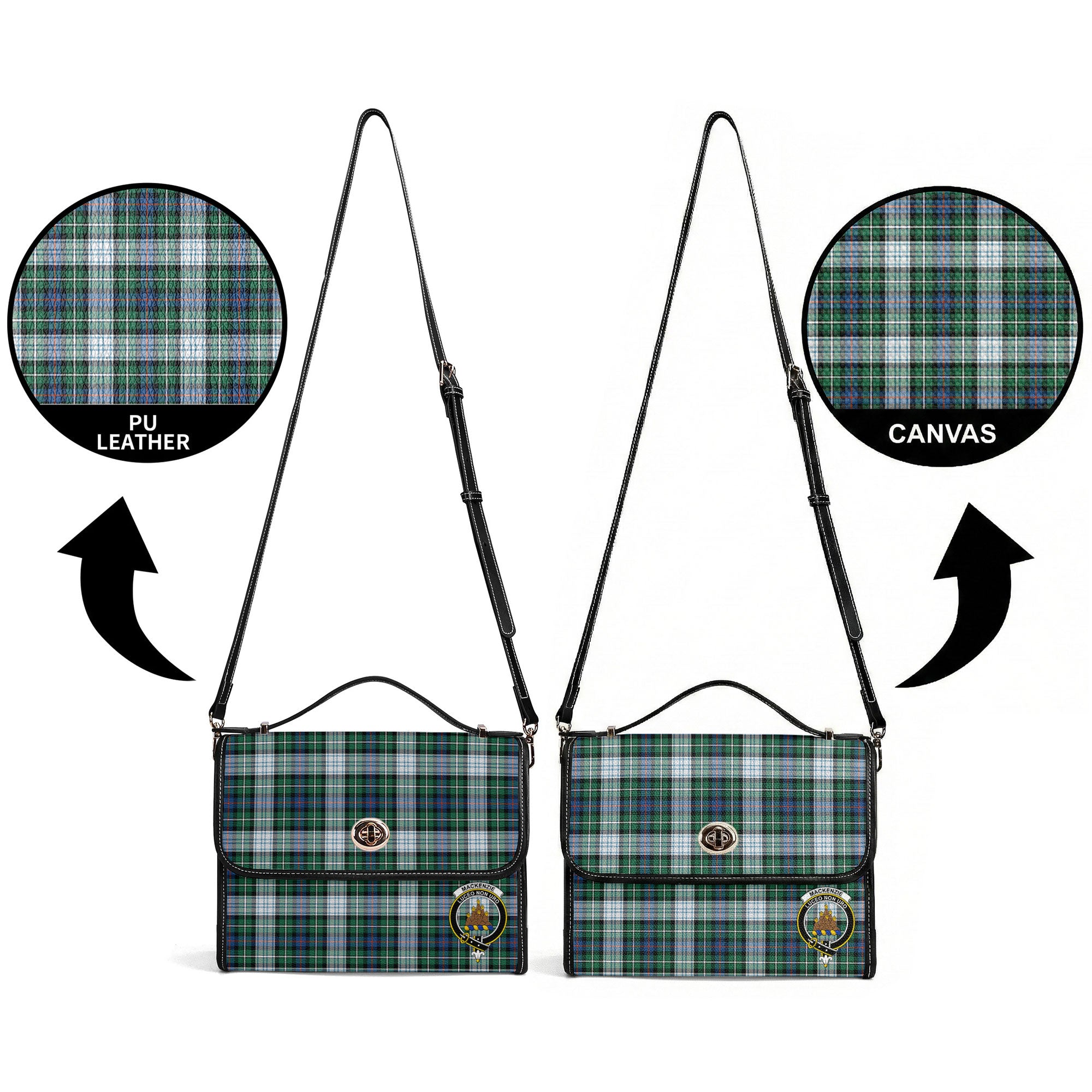 MacKenzie Dress Ancient Tartan Crest Satchel Bag