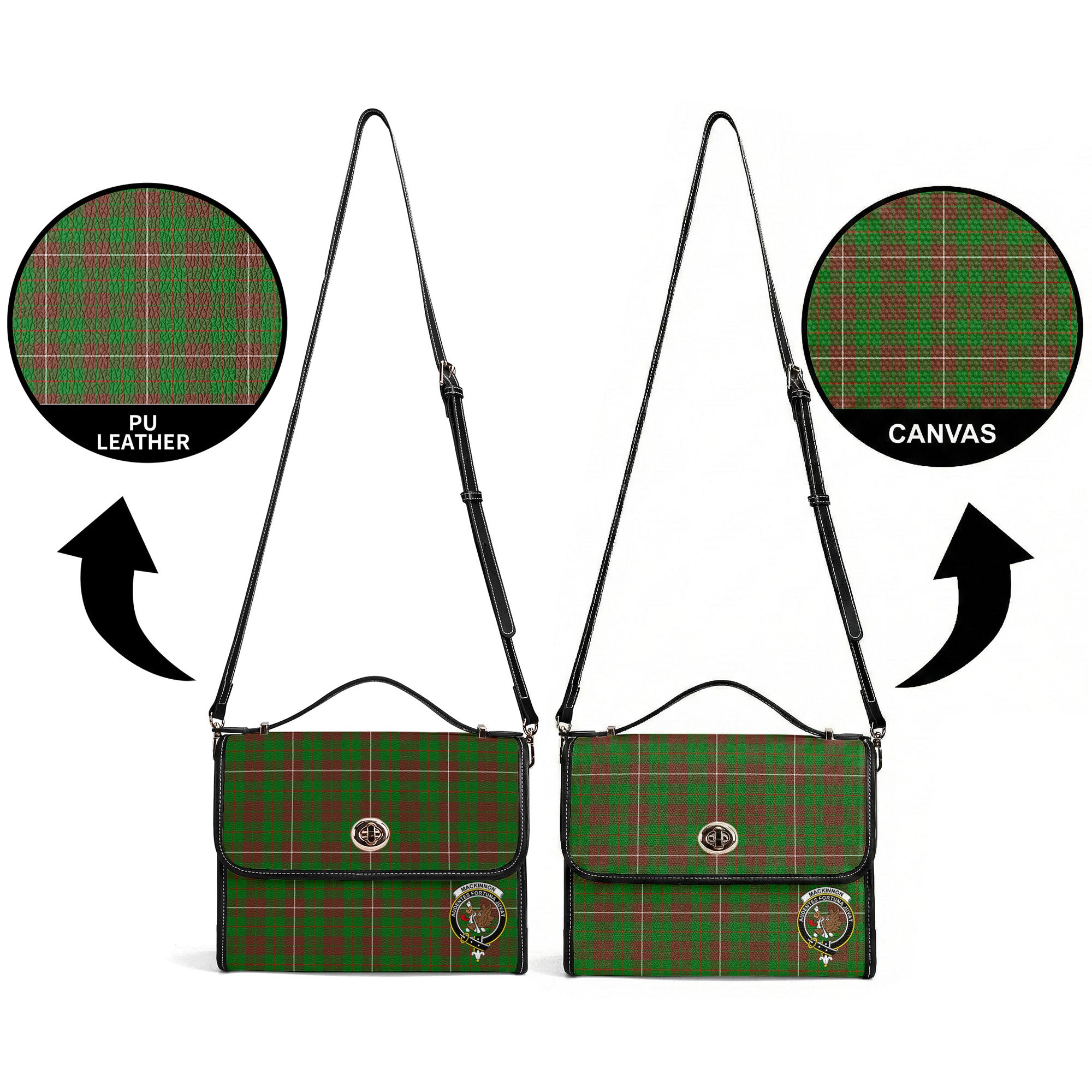 MacKinnon Hunting Modern Tartan Crest Satchel Bag