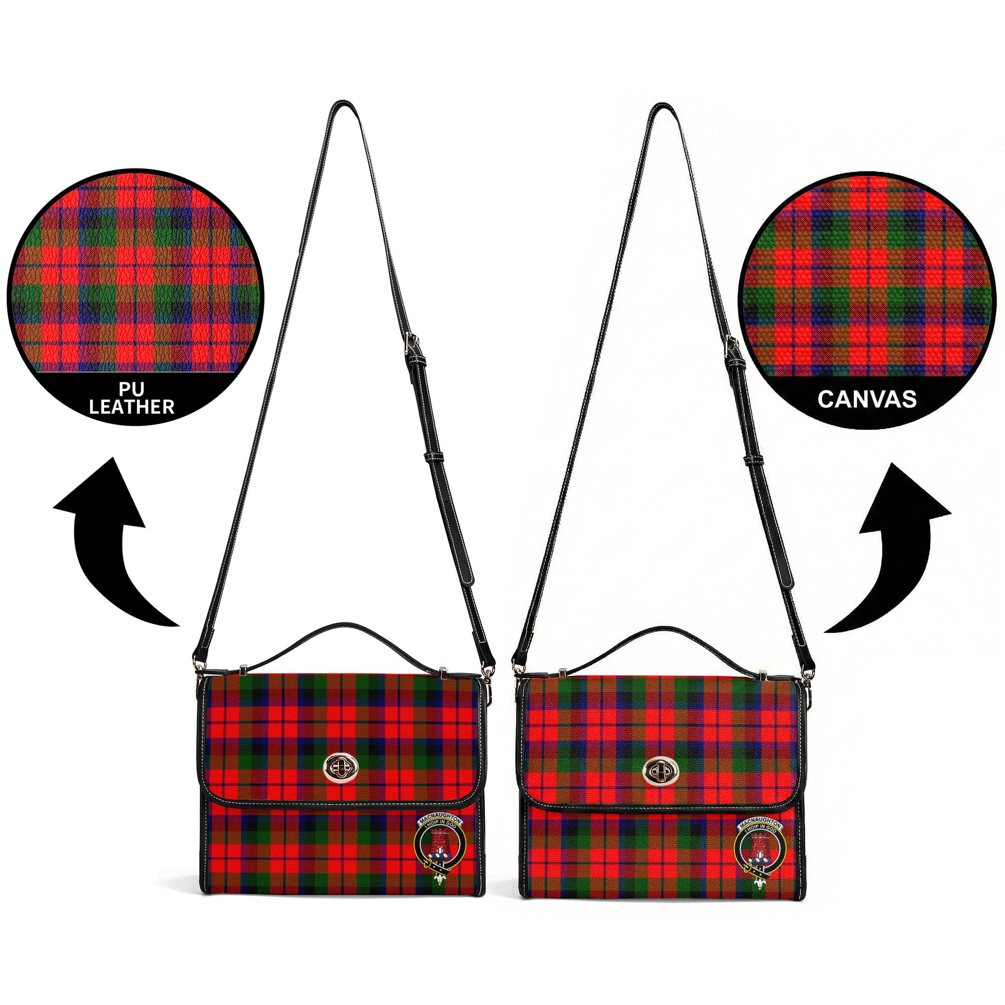 MacNaughton Modern Tartan Crest Satchel Bag