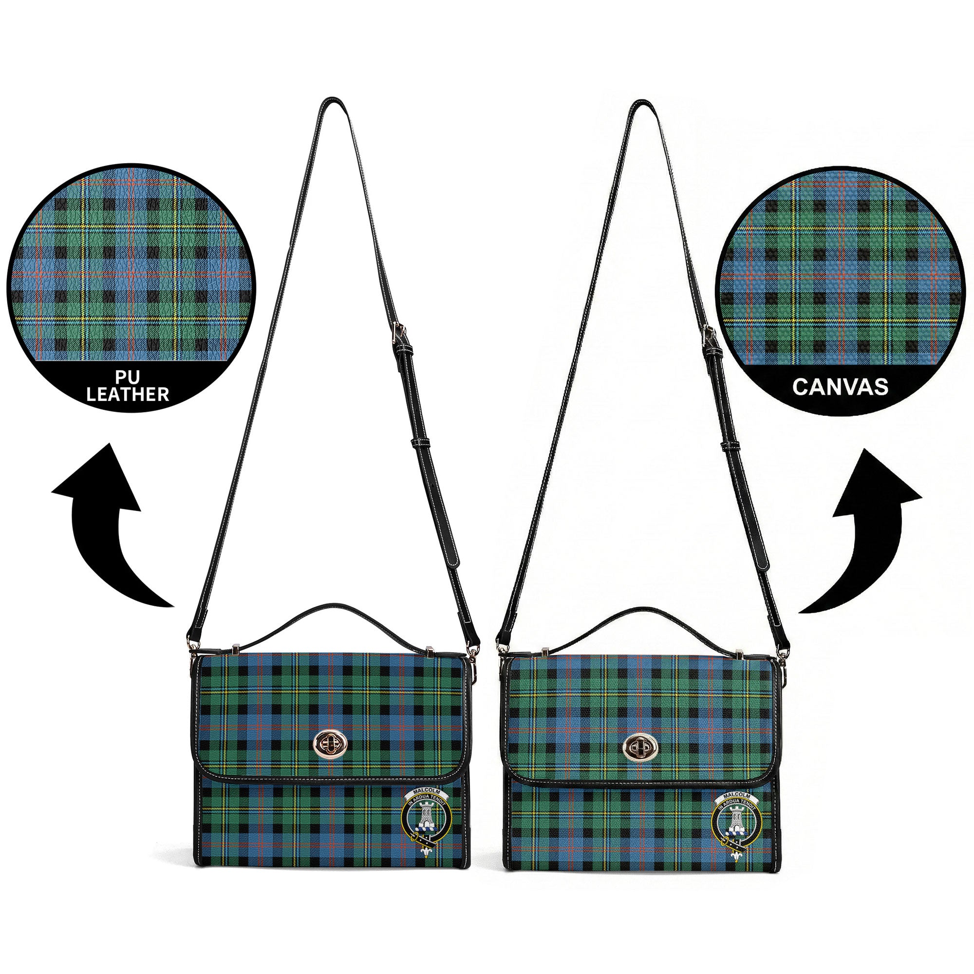 Malcolm Ancient Tartan Crest Satchel Bag