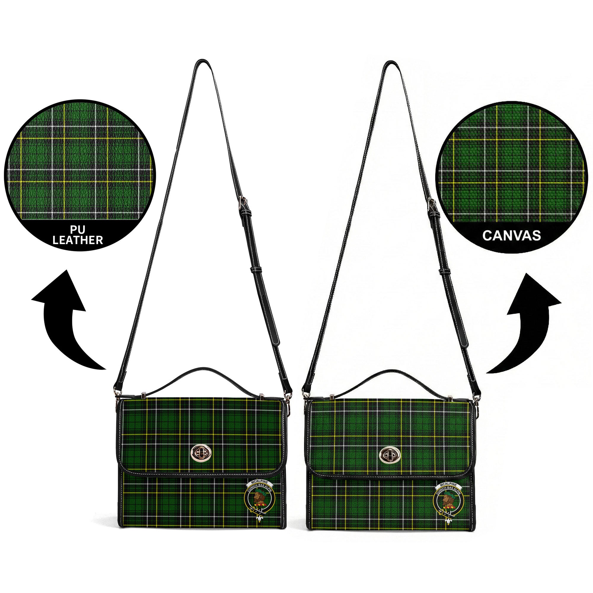 McAlpine Modern Tartan Crest Satchel Bag
