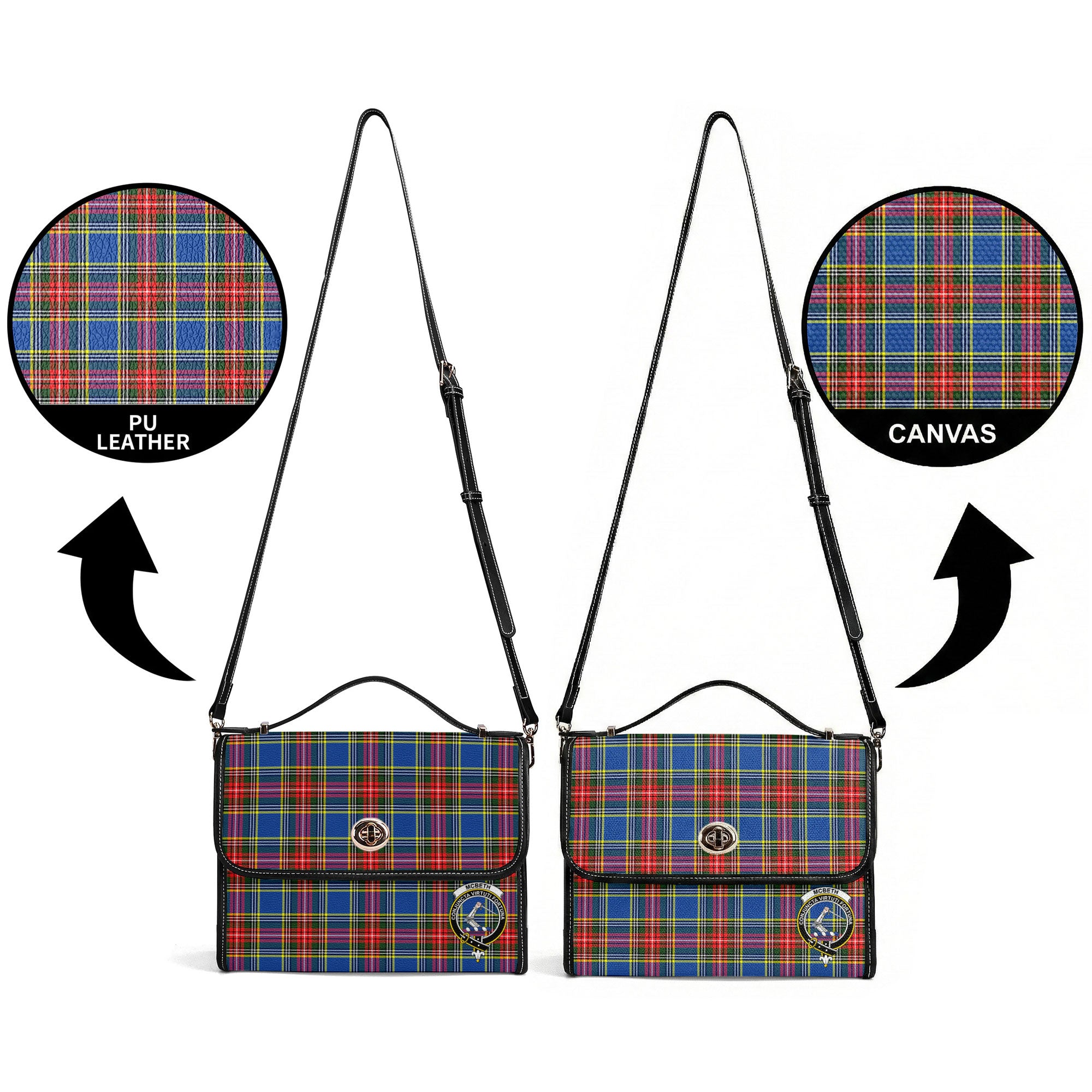 McBeth Modern Tartan Crest Satchel Bag