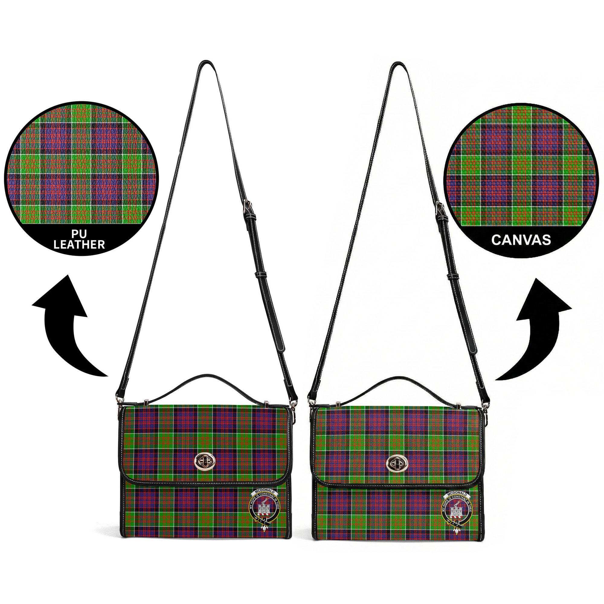 McDonald (Clan Ranald) Tartan Crest Satchel Bag