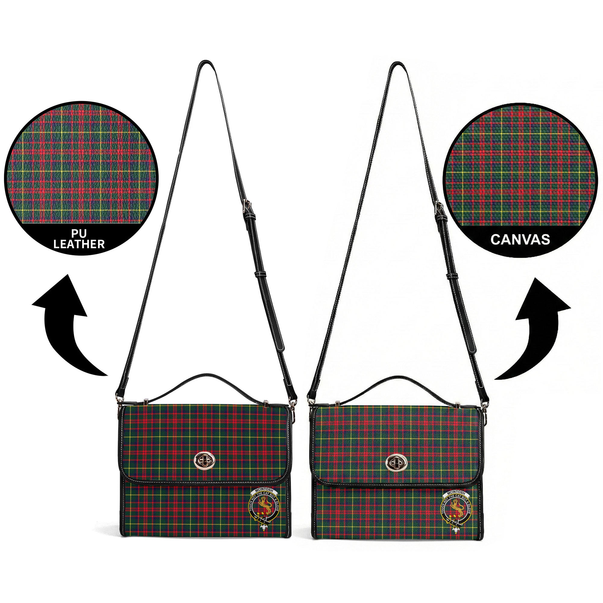 McIntosh Hunting Modern Tartan Crest Satchel Bag