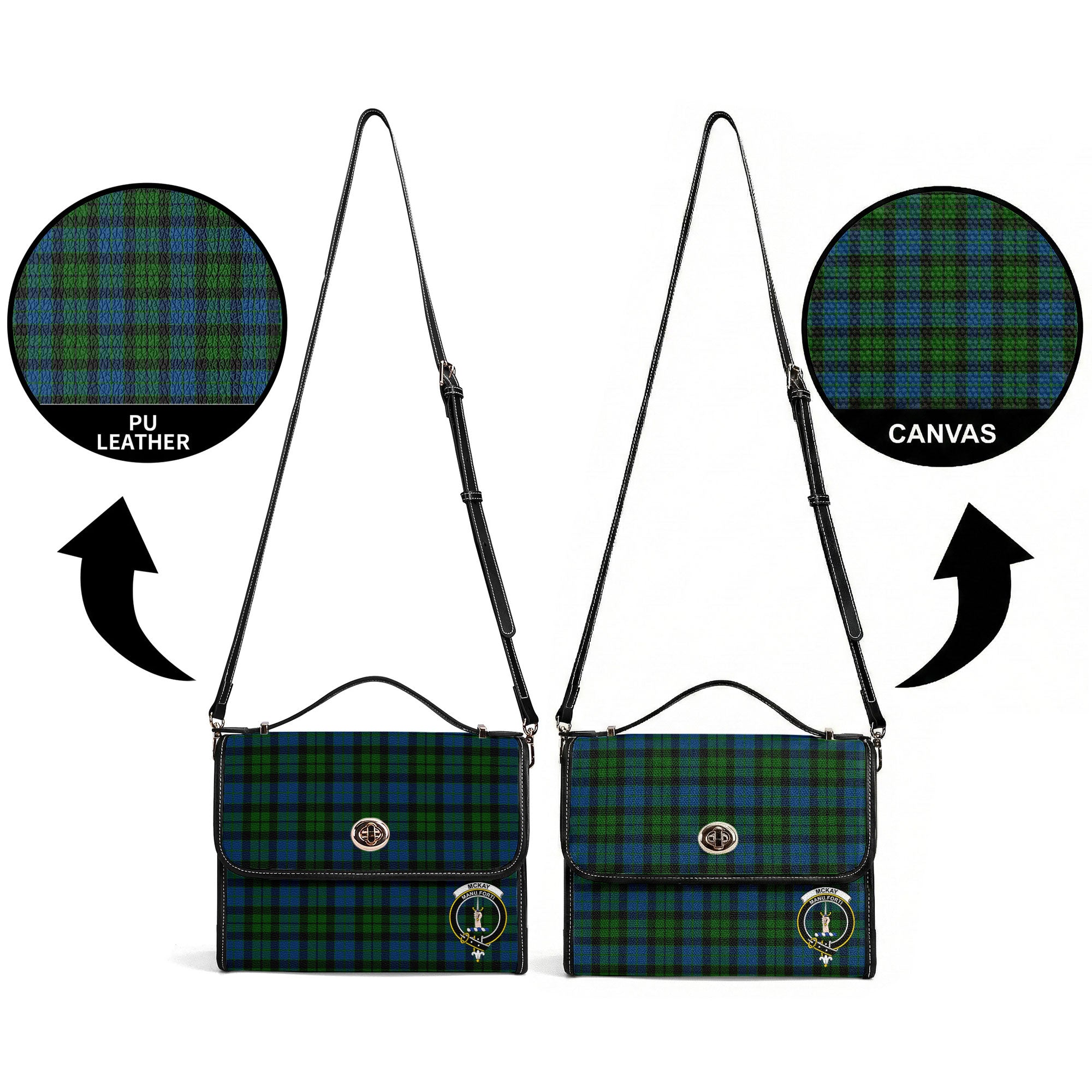 McKay Modern Tartan Crest Satchel Bag