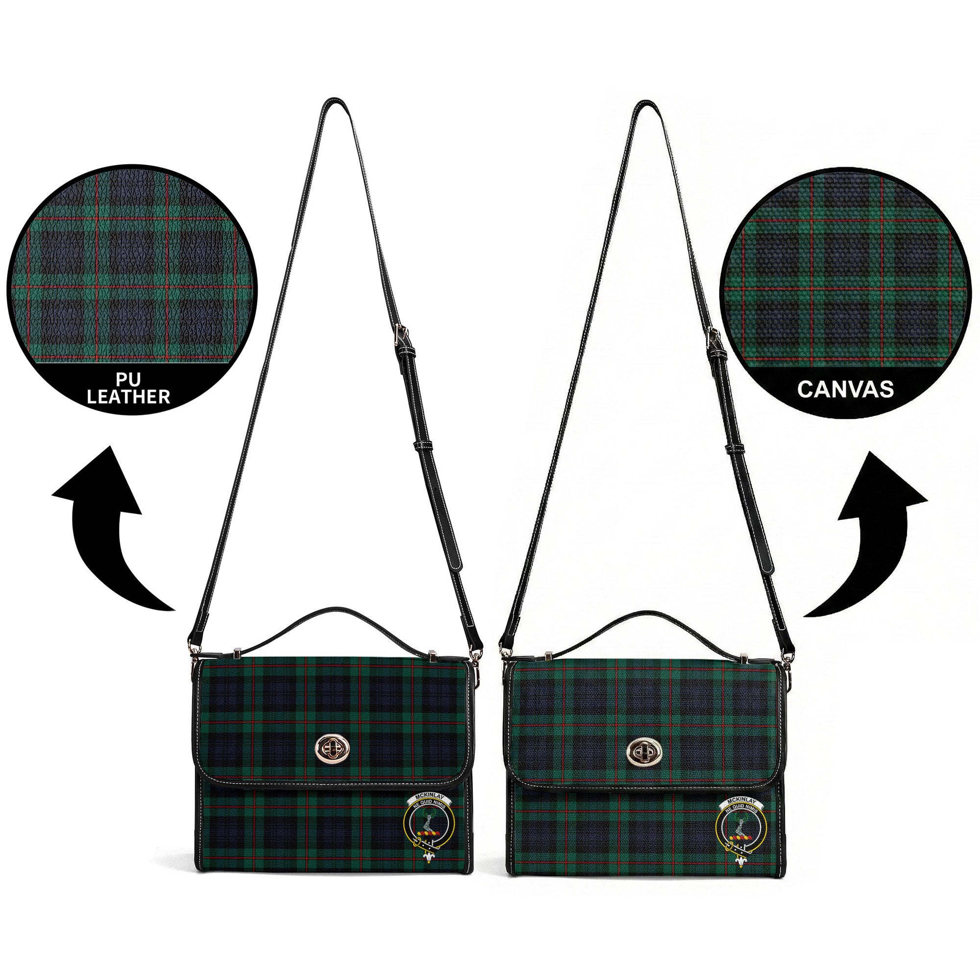 McKinlay Modern Tartan Crest Satchel Bag