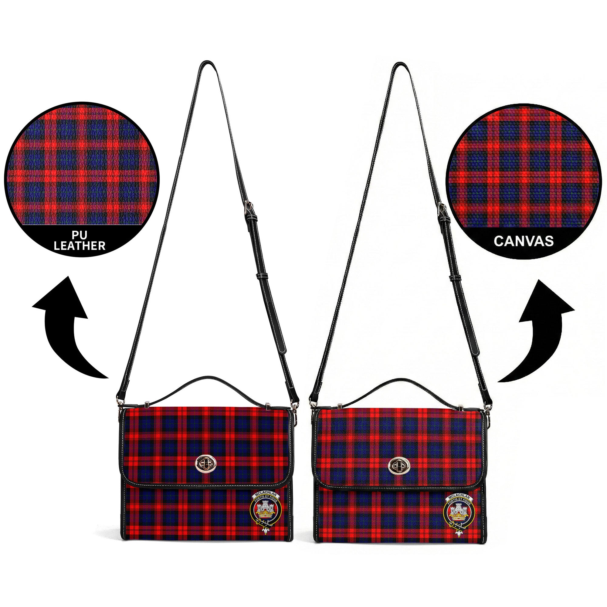 McLachlan Modern Tartan Crest Satchel Bag