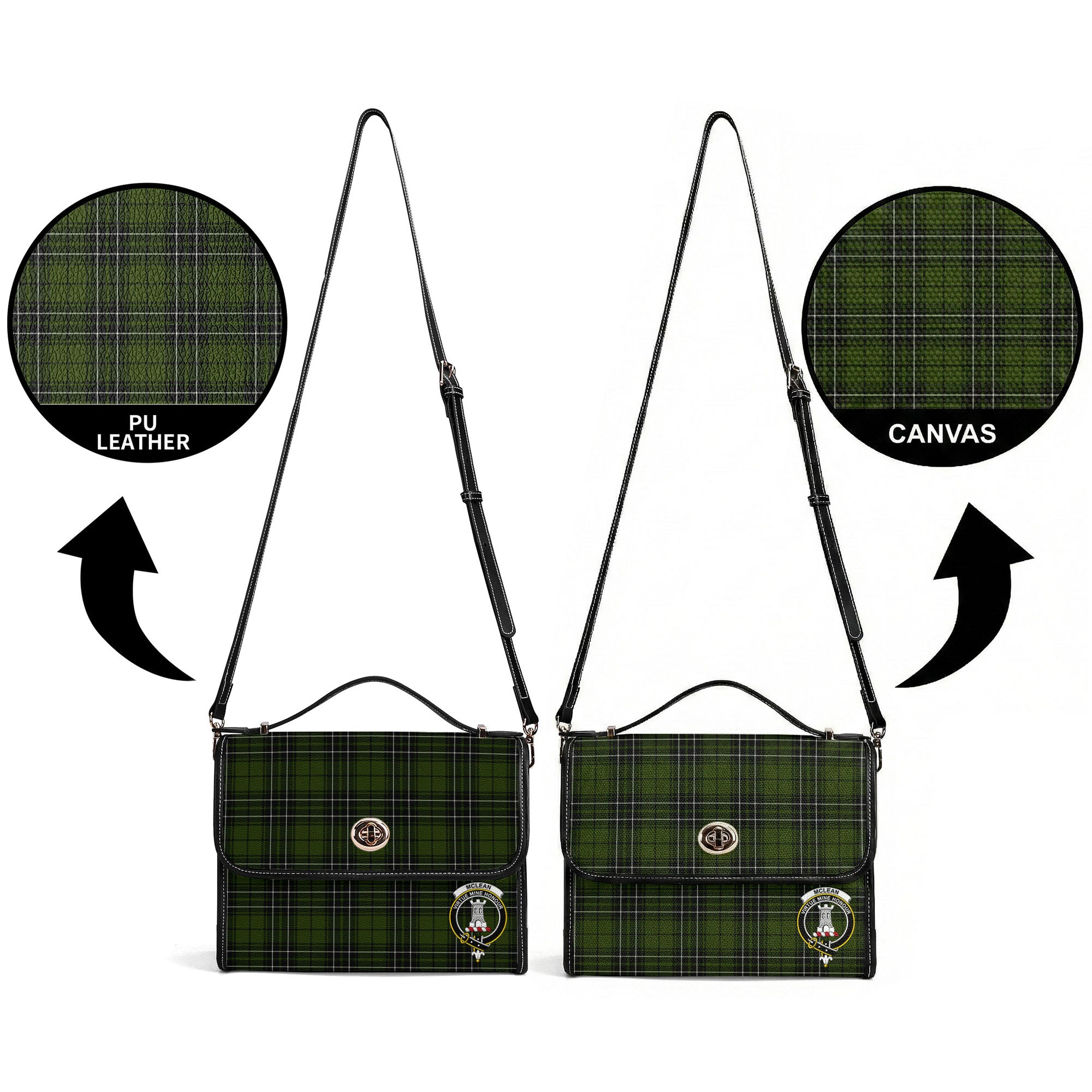 McLean Hunting Tartan Crest Satchel Bag
