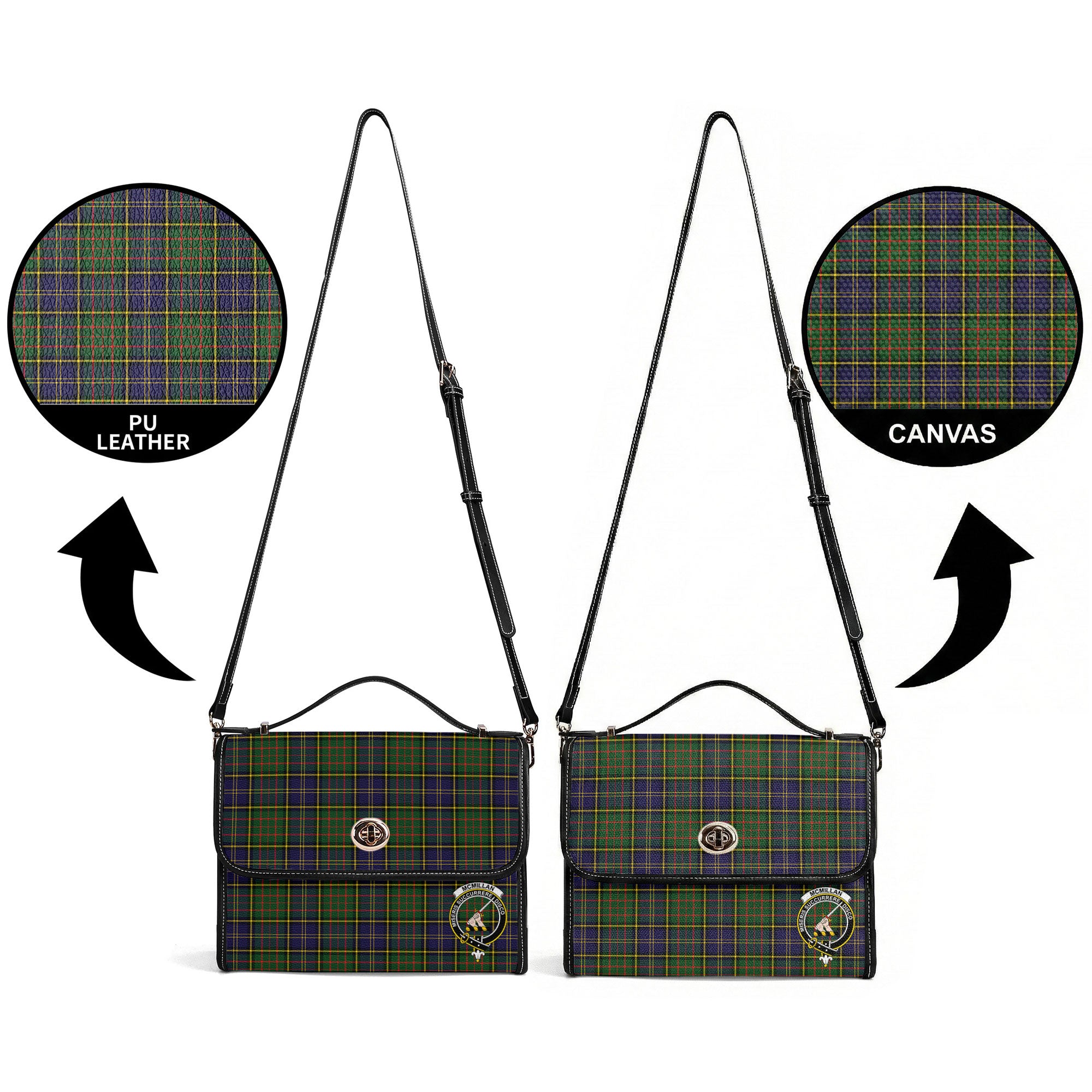 McMillan Hunting Modern Tartan Crest Satchel Bag