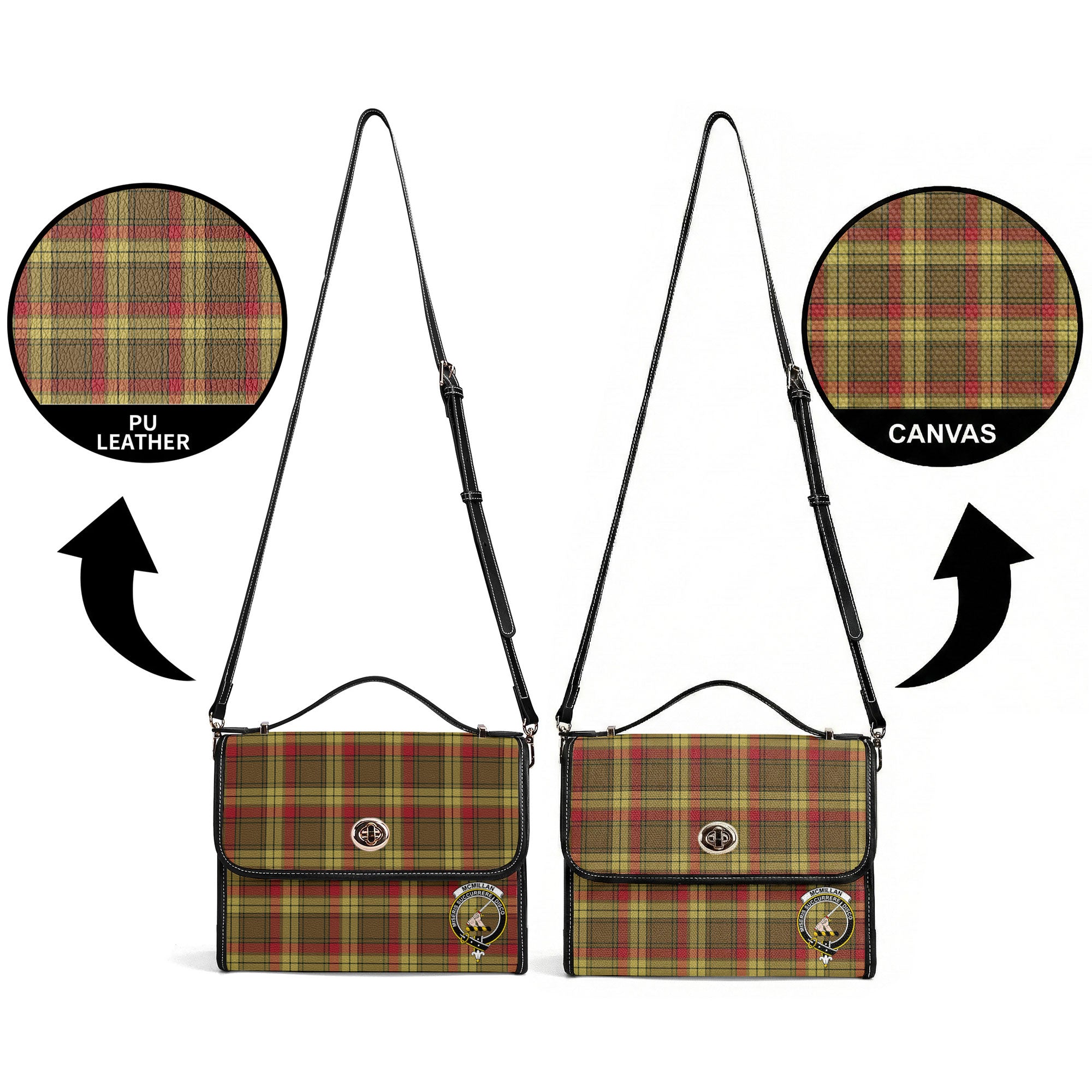 McMillan Old Weathered Tartan Crest Satchel Bag