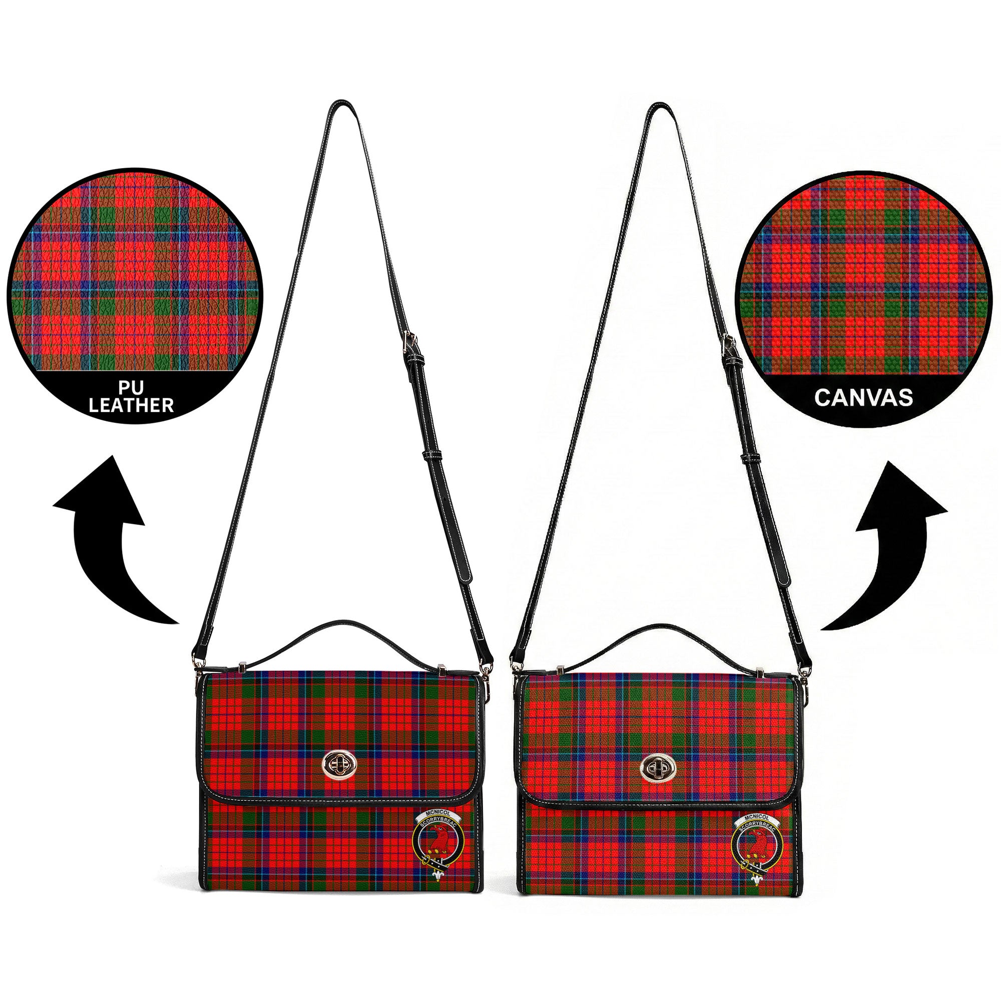 McNicol (of Scorrybreac) Tartan Crest Satchel Bag