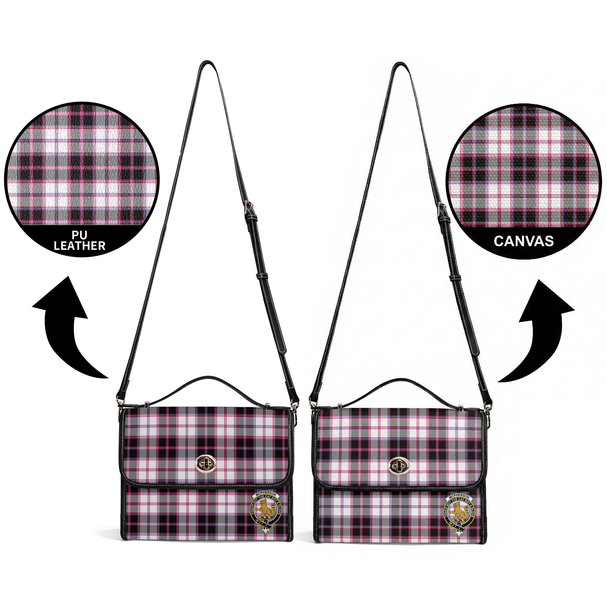 McPherson Hunting Modern Tartan Crest Satchel Bag