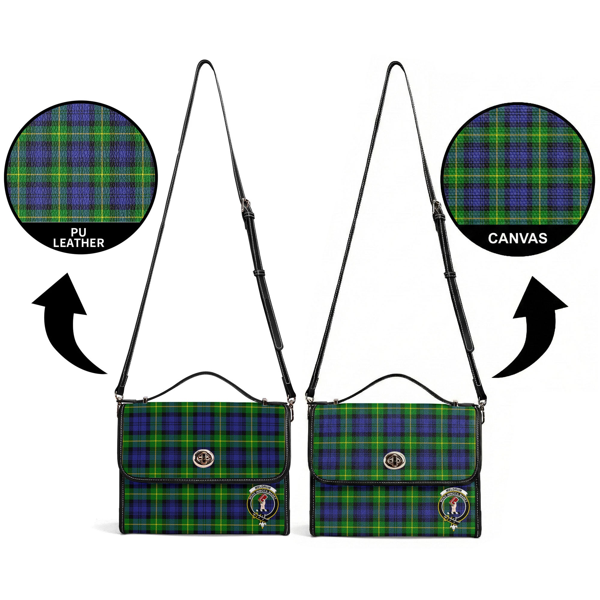 Meldrum Tartan Crest Satchel Bag