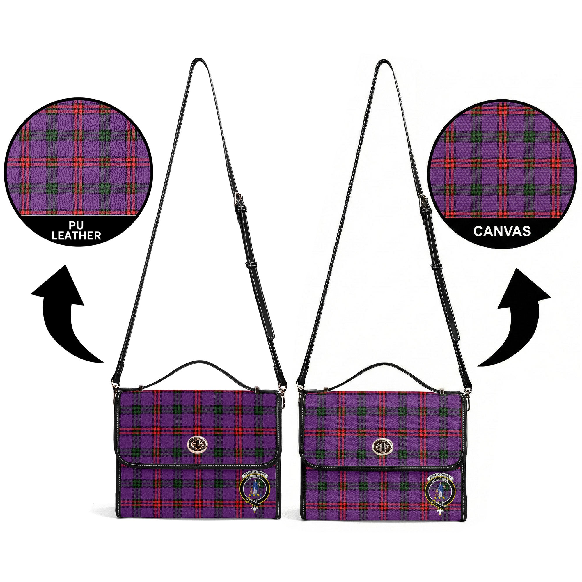 Montgomery Modern Tartan Crest Satchel Bag