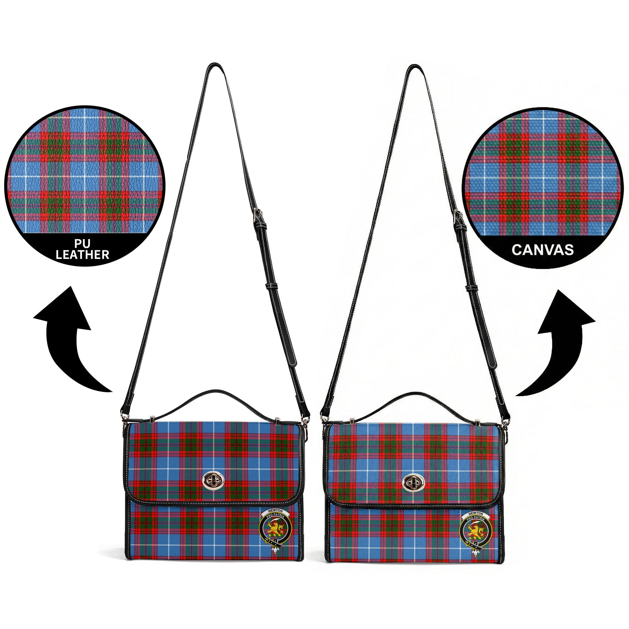 Newton Tartan Crest Satchel Bag
