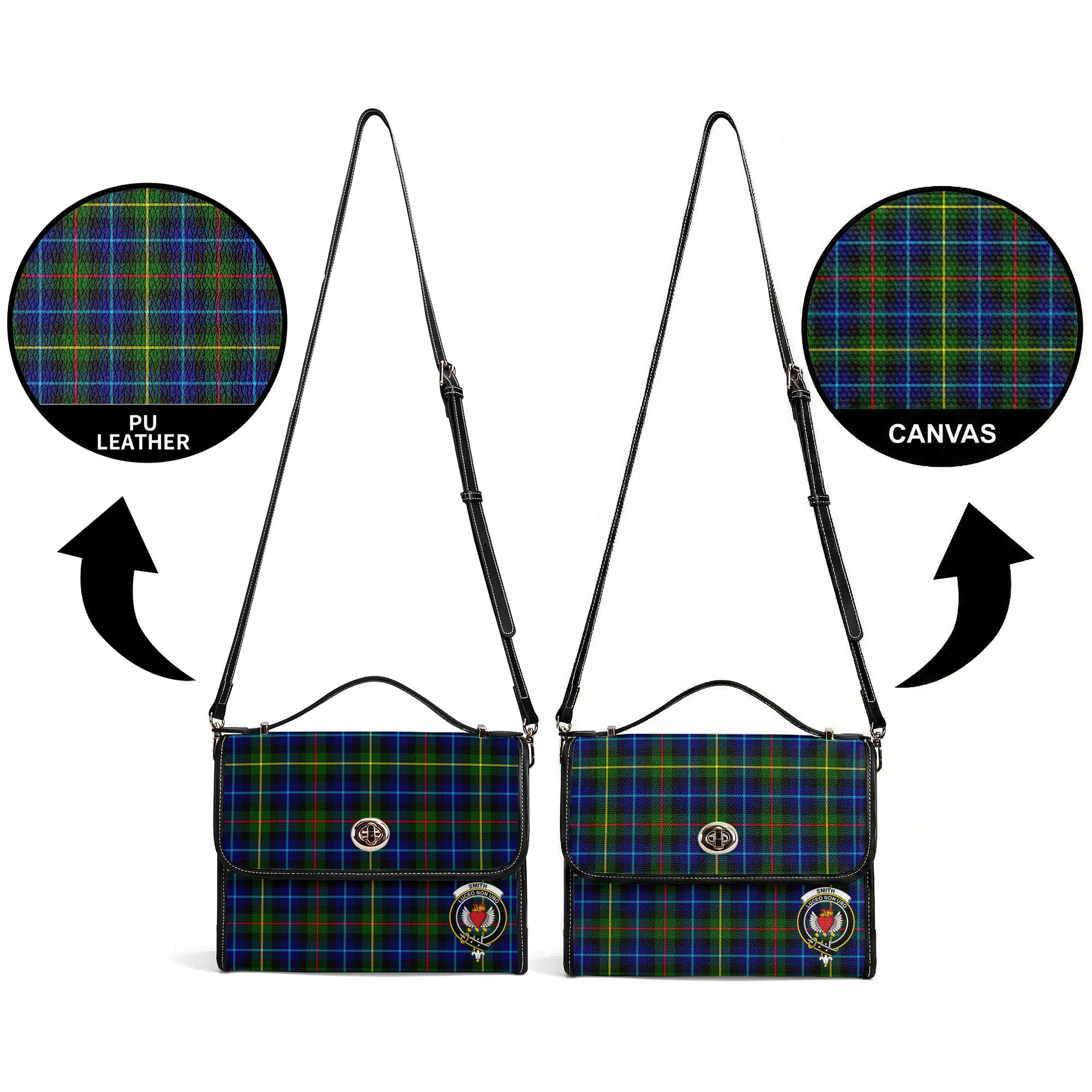 Smith Modern Tartan Crest Satchel Bag