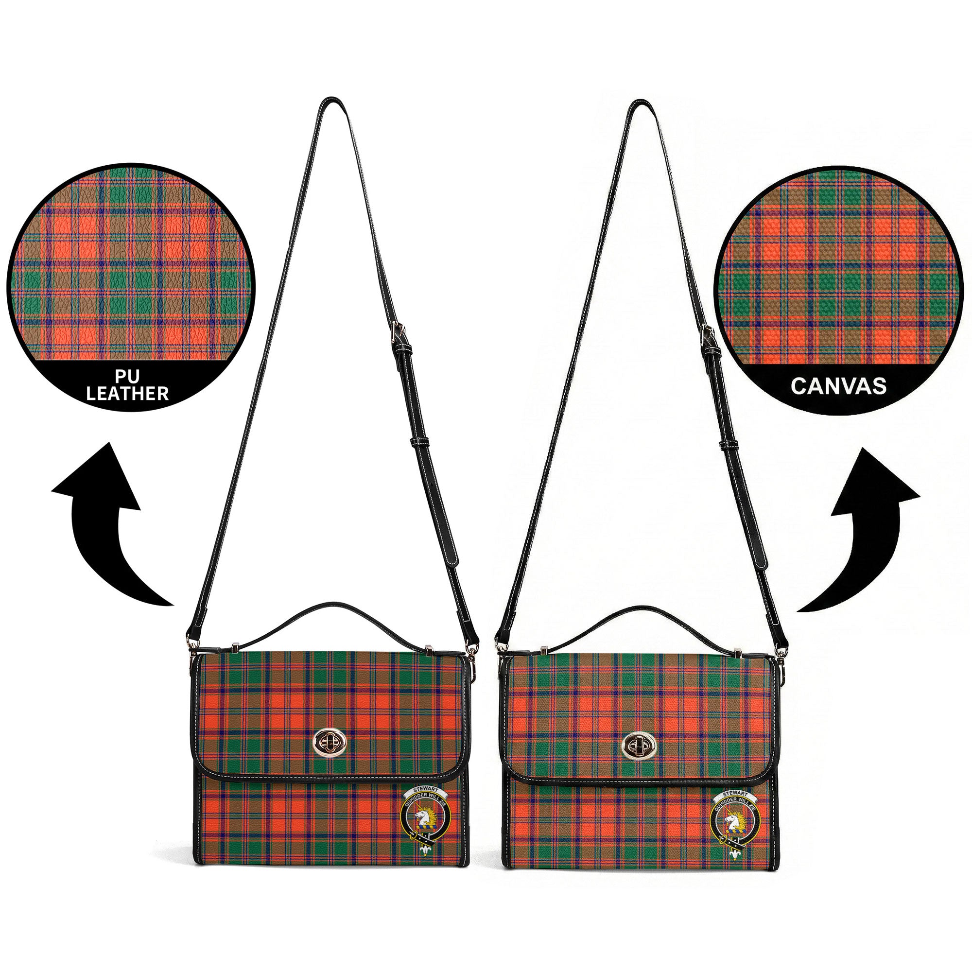 Stewart of Appin Ancient Tartan Crest Satchel Bag
