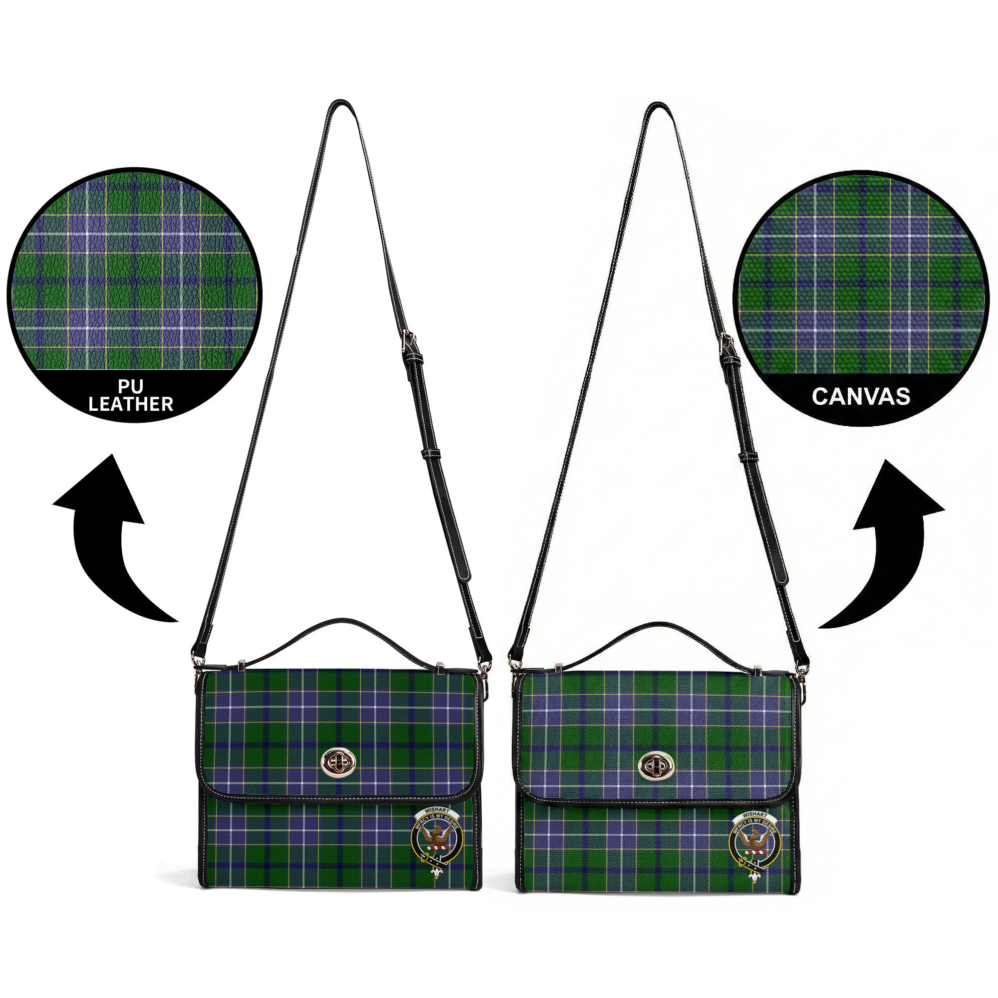 Wishart Hunting Tartan Crest Satchel Bag