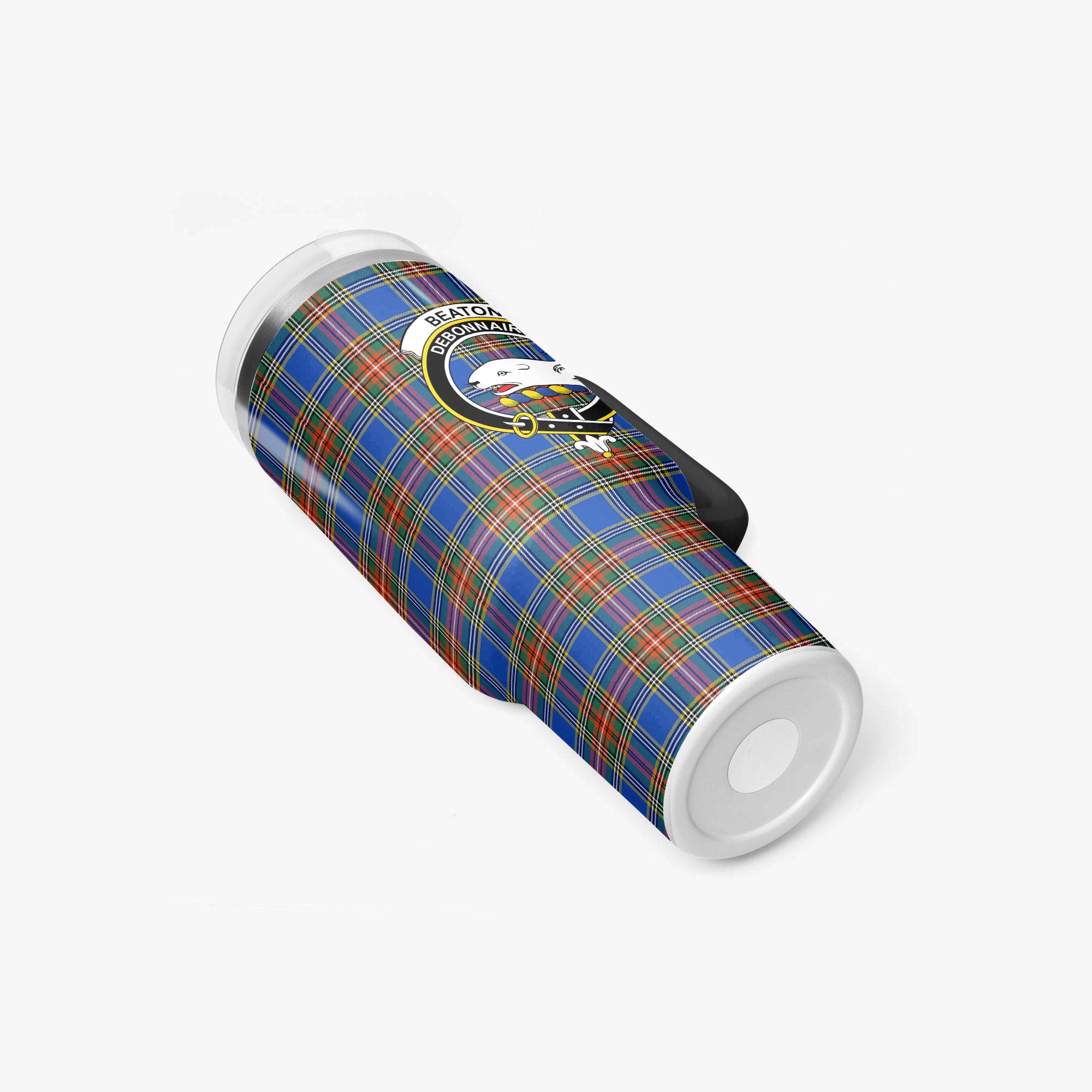 Beaton Ancient Tartan Crest 40 oz Insulated Tumbler with Handle