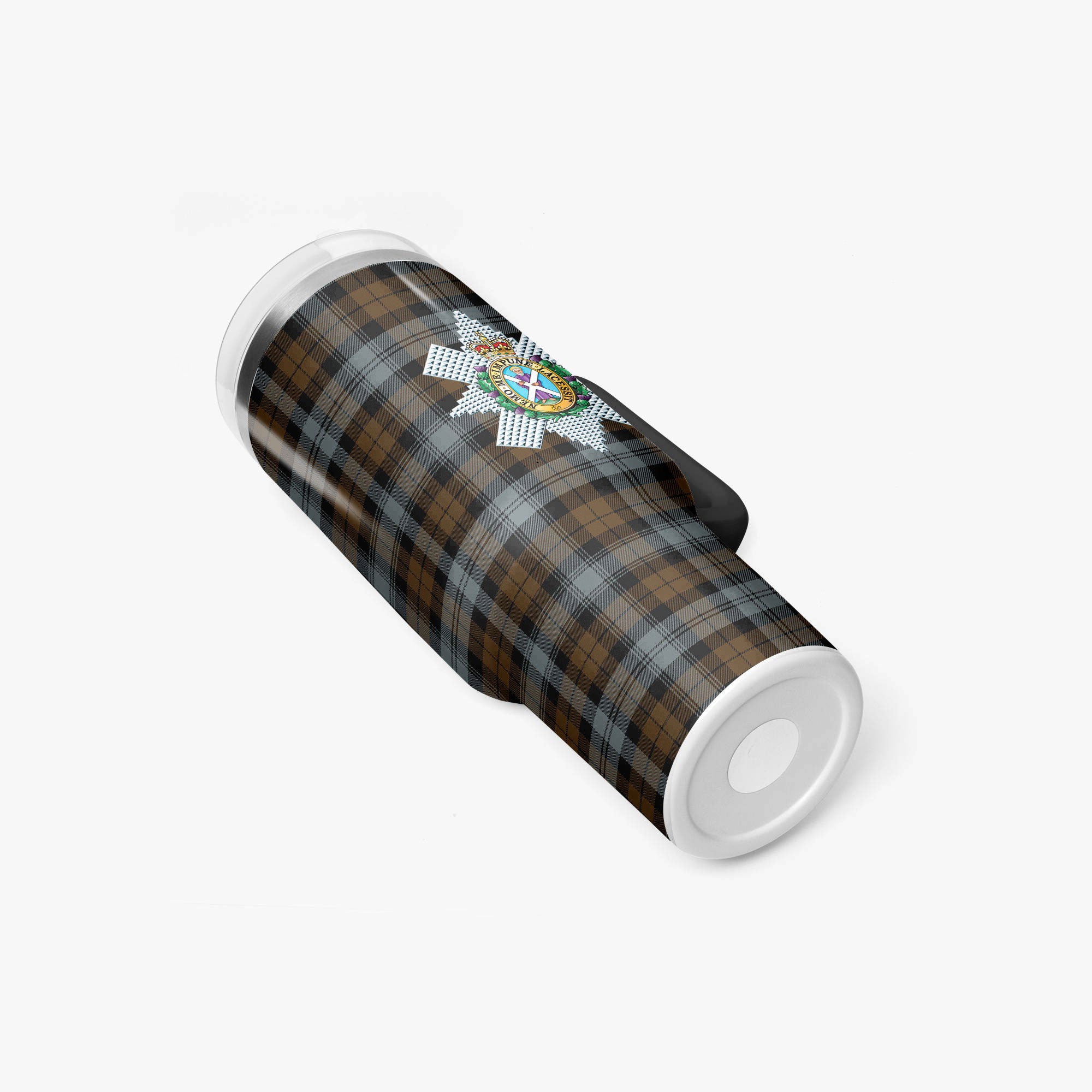 Black Watch Weathered Tartan Crest 40 oz Insulated Tumbler with Handle