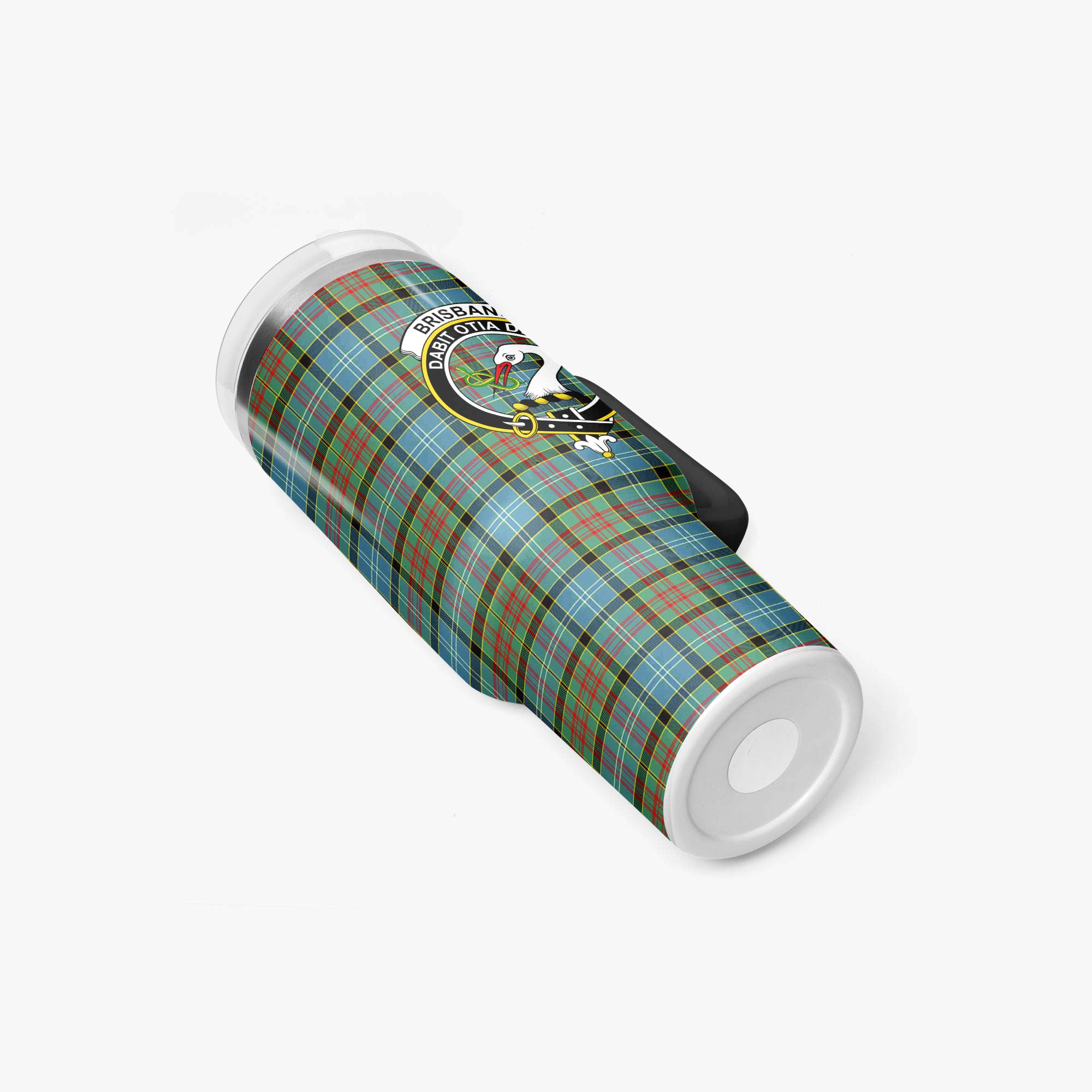 Brisbane Tartan Crest 40 oz Insulated Tumbler with Handle