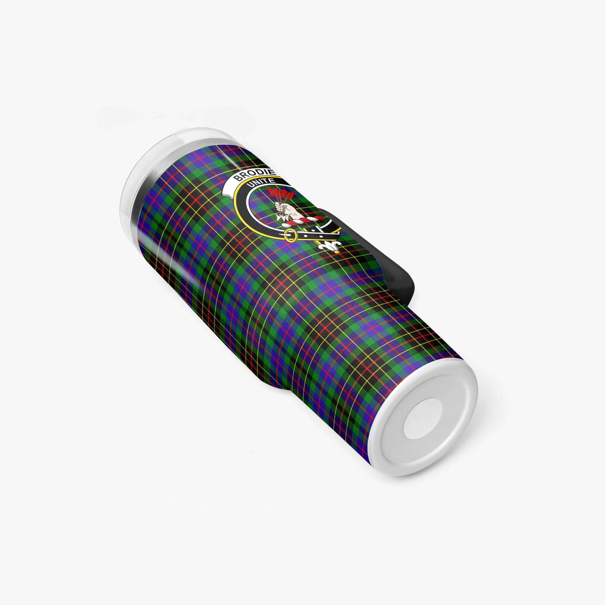 Brodie Hunting Modern Tartan Crest 40 oz Insulated Tumbler with Handle