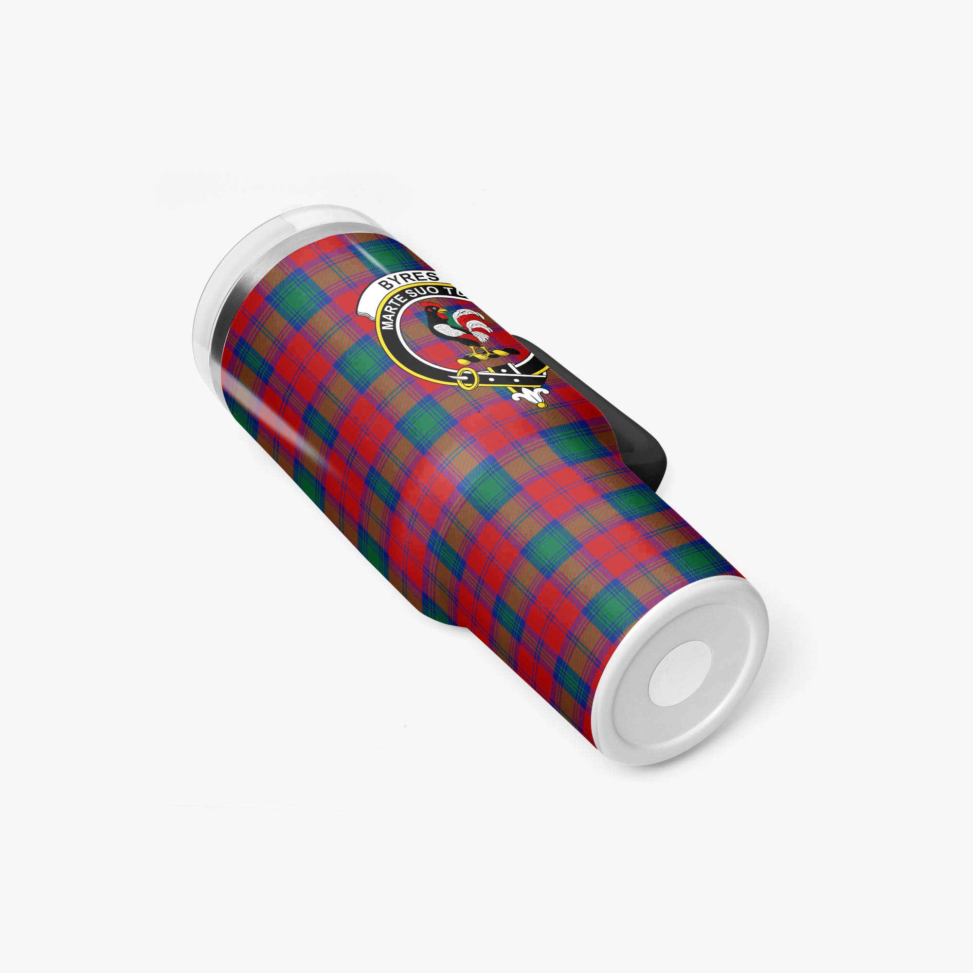 Byres Tartan Crest 40 oz Insulated Tumbler with Handle