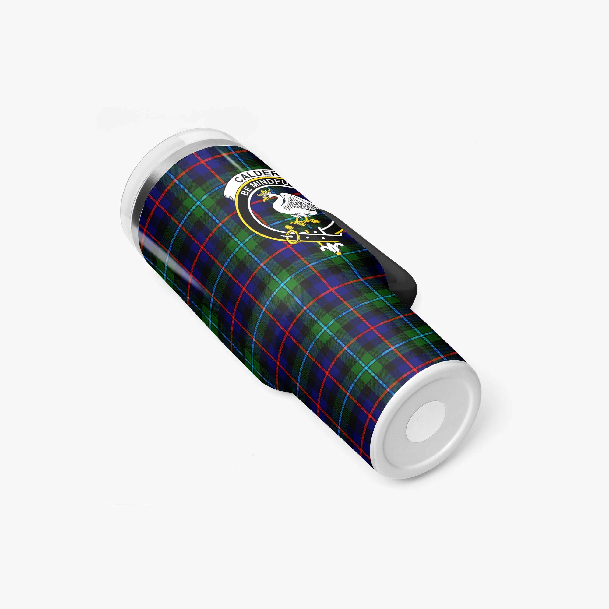 Calder (Calder-Campbell) Tartan Crest 40 oz Insulated Tumbler with Handle