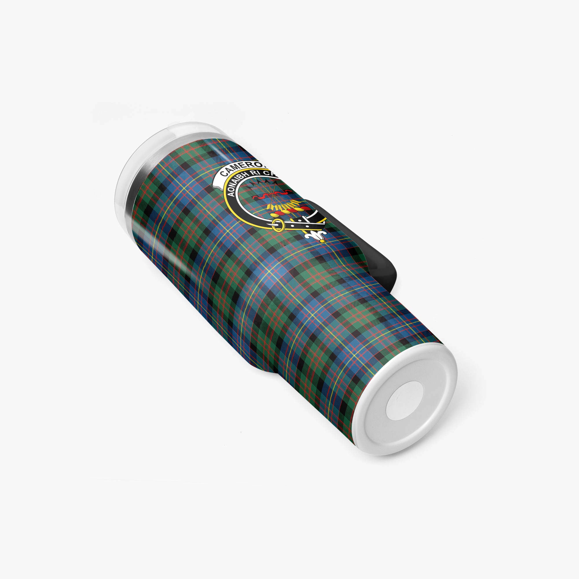Cameron of Erracht Ancient Tartan Crest 40 oz Insulated Tumbler with Handle