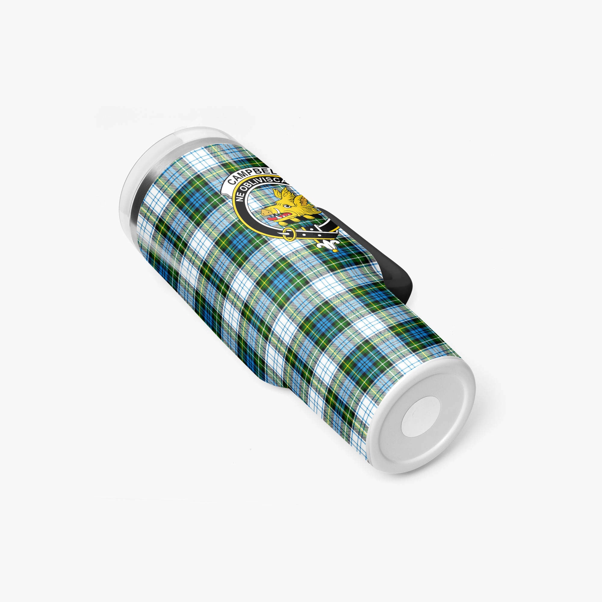 Campbell Dress Tartan Crest 40 oz Insulated Tumbler with Handle