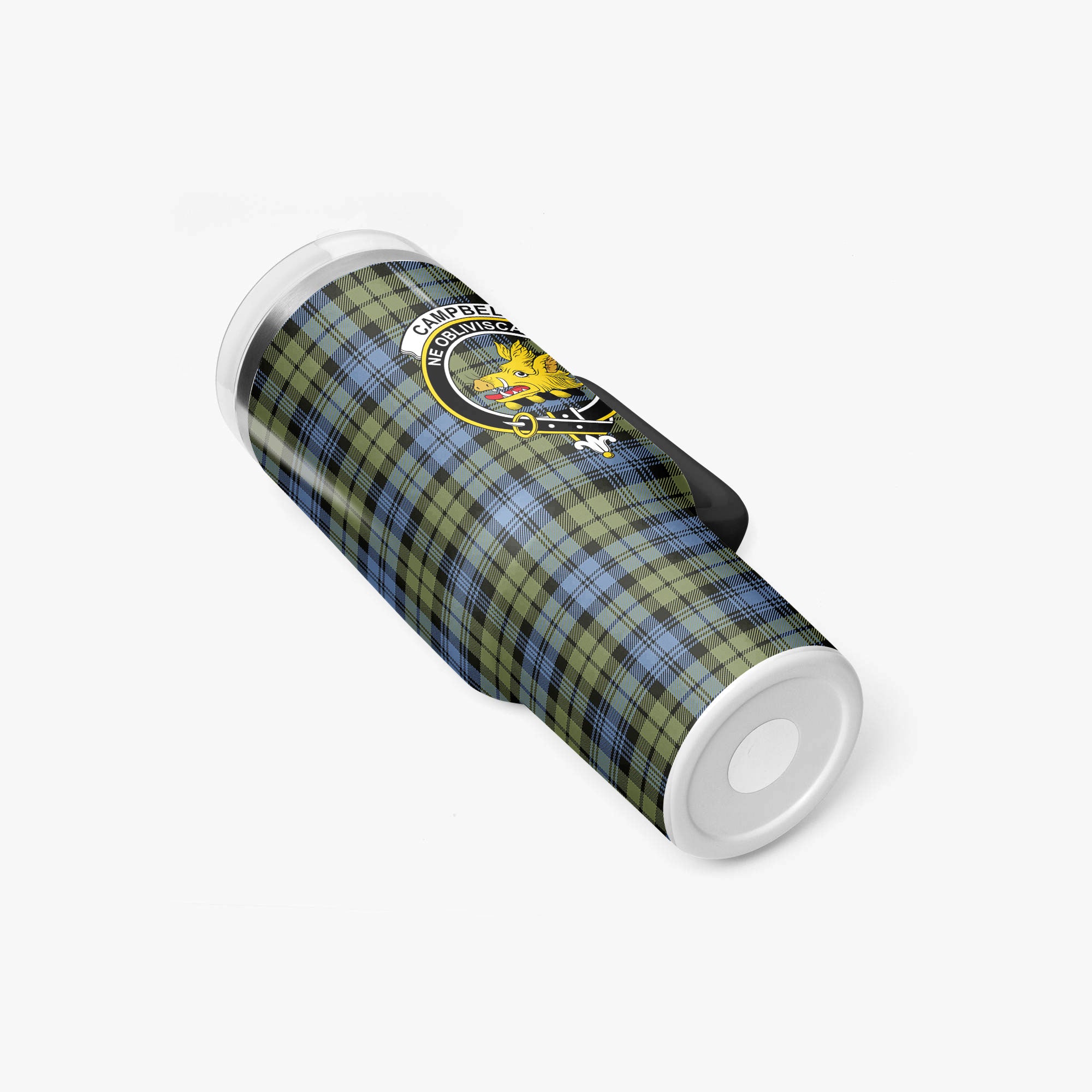 Campbell Faded Tartan Crest 40 oz Insulated Tumbler with Handle