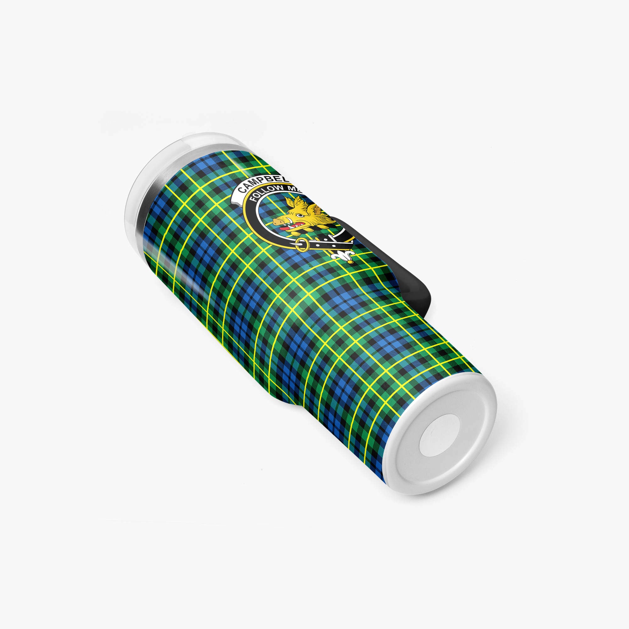 Campbell of Breadalbane Ancient Tartan Crest 40 oz Insulated Tumbler with Handle
