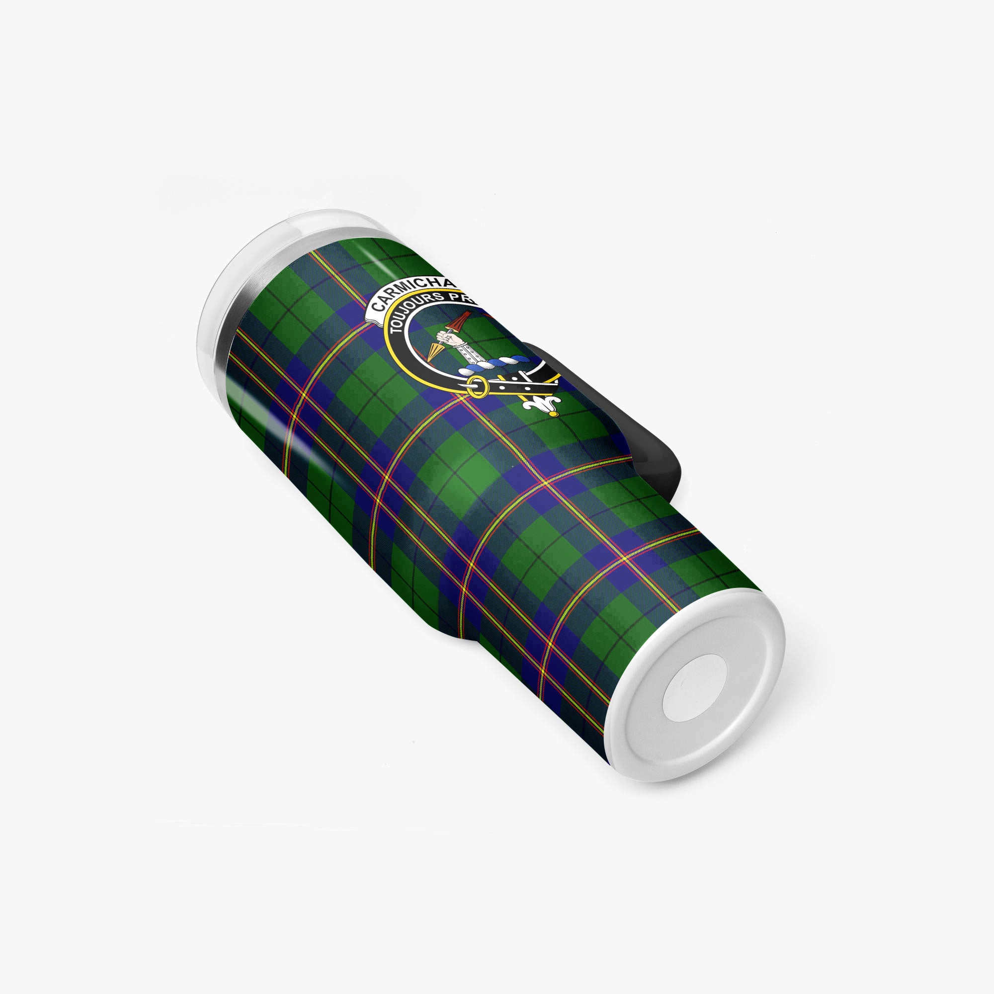 Carmichael Modern Tartan Crest 40 oz Insulated Tumbler with Handle