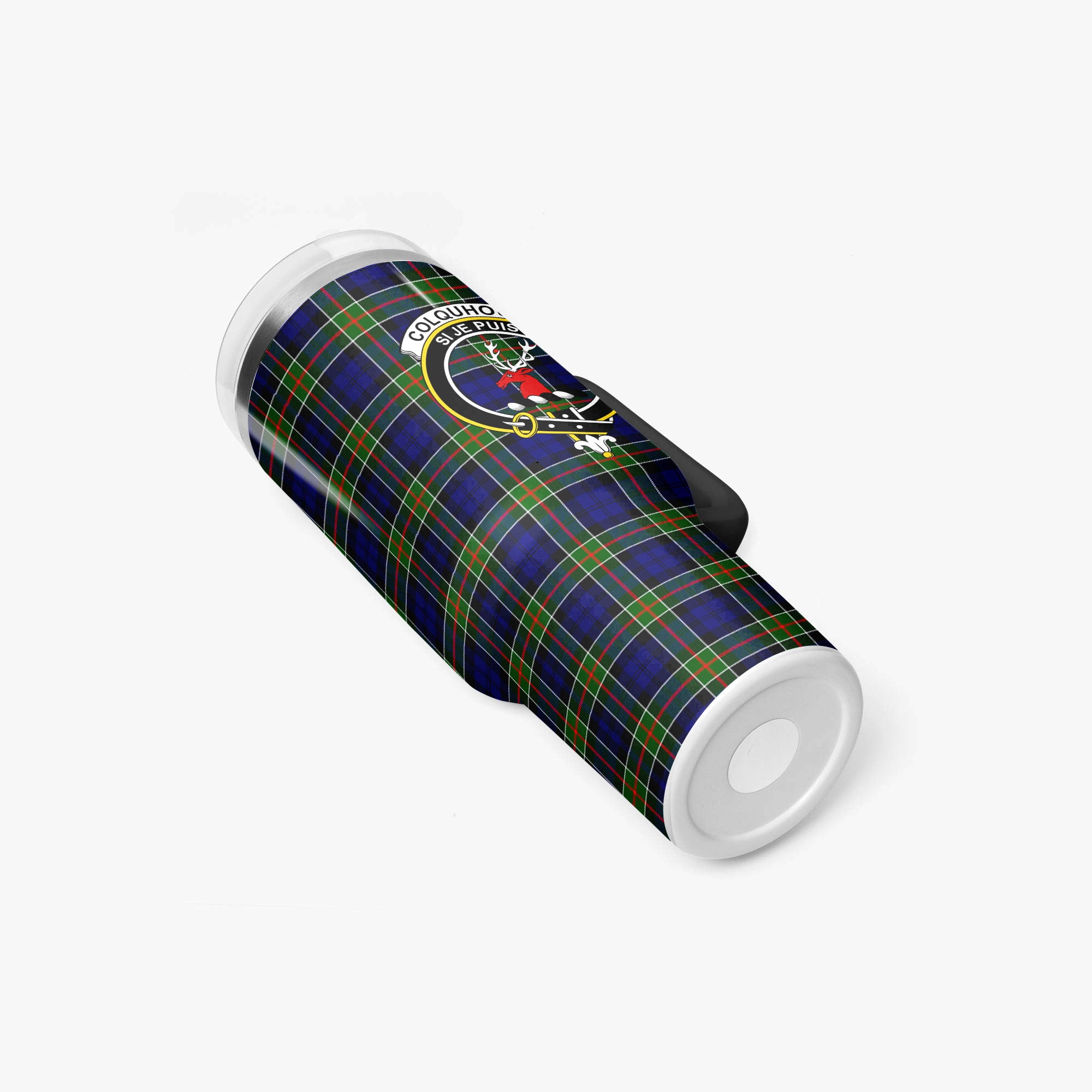 Colquhoun Modern Tartan Crest 40 oz Insulated Tumbler with Handle