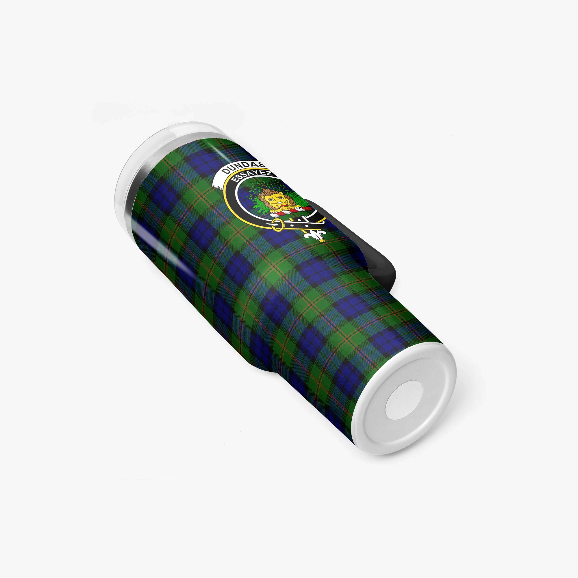 Dundas Modern Tartan Crest 40 oz Insulated Tumbler with Handle