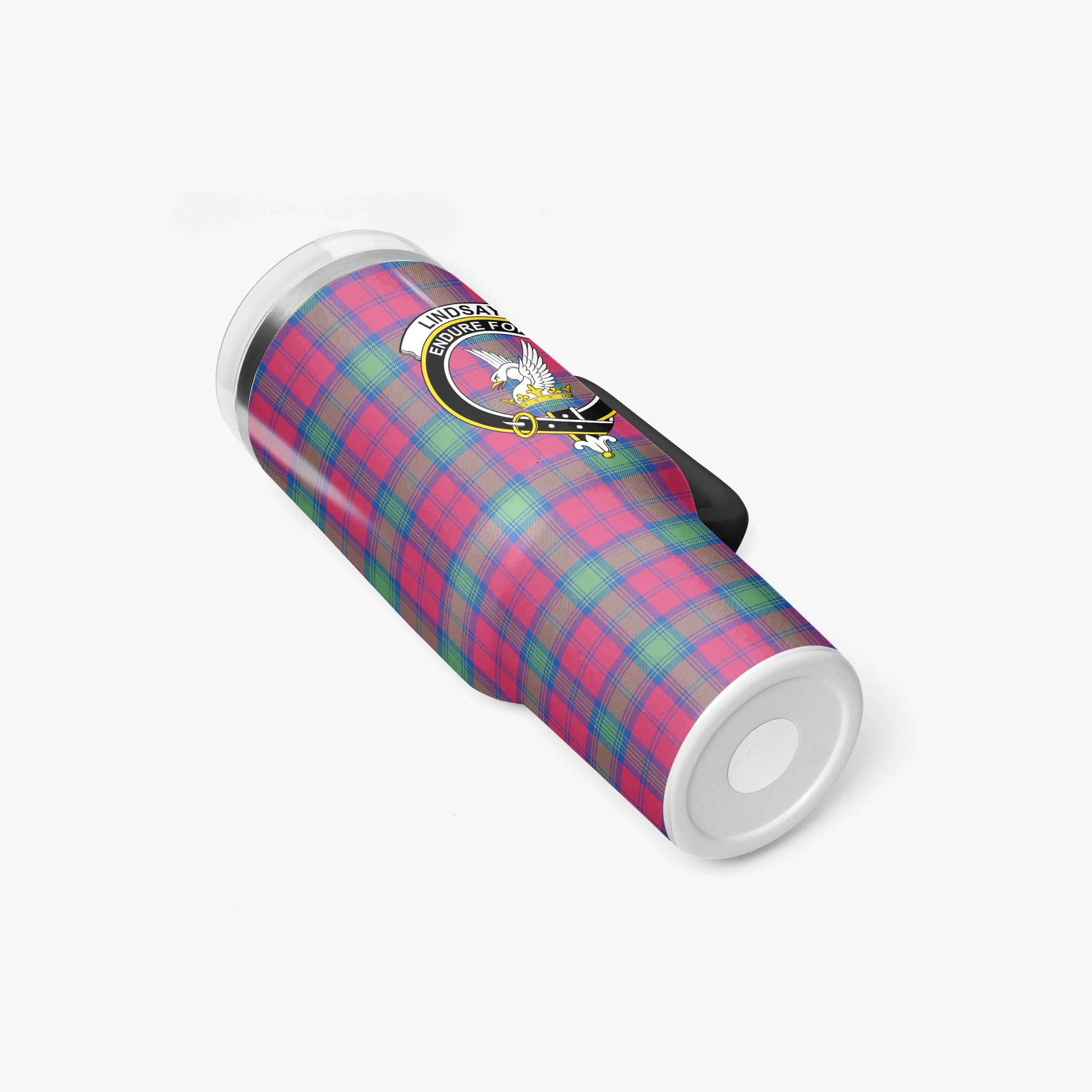 Lindsay Ancient Tartan Crest 40 oz Insulated Tumbler with Handle