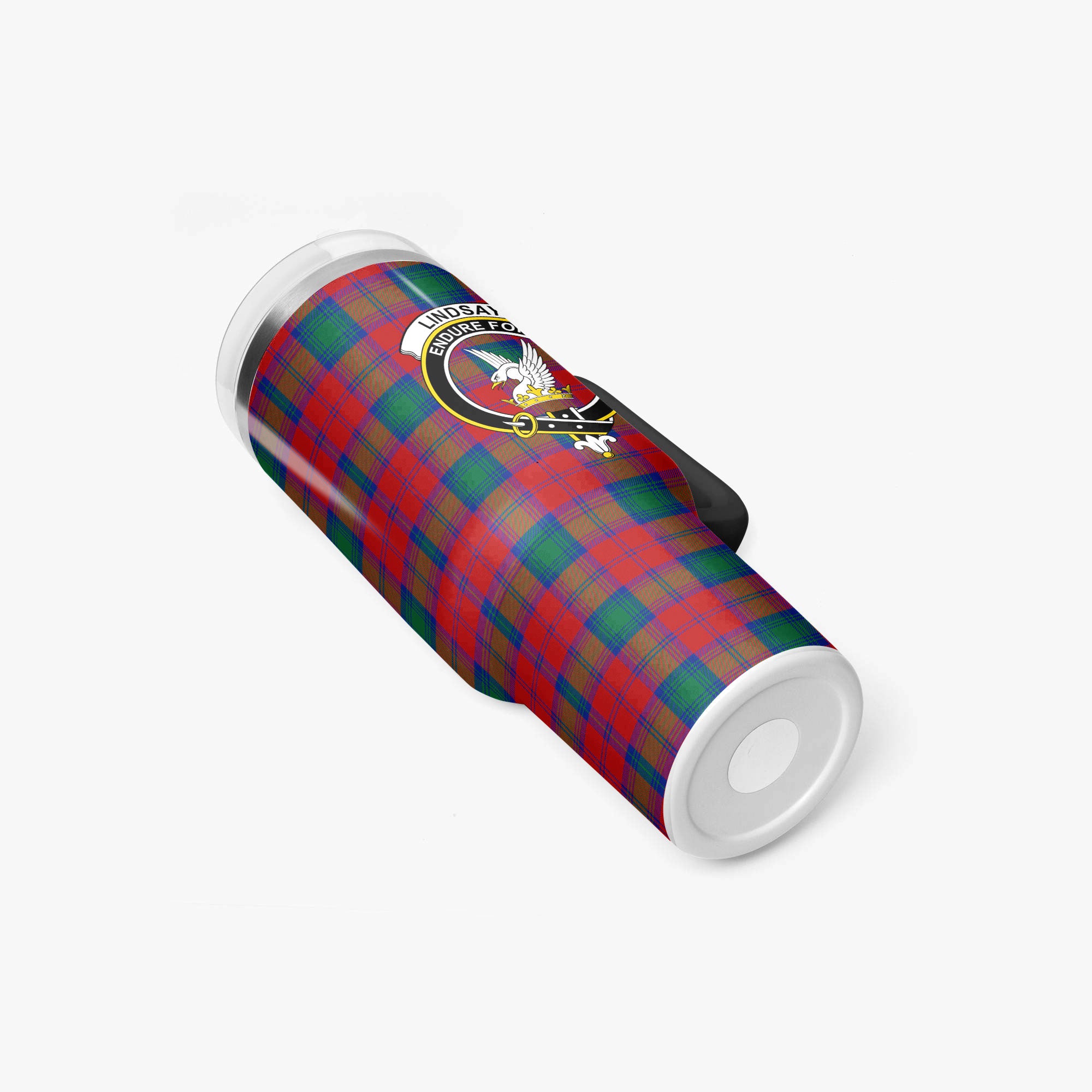 Lindsay Modern Tartan Crest 40 oz Insulated Tumbler with Handle