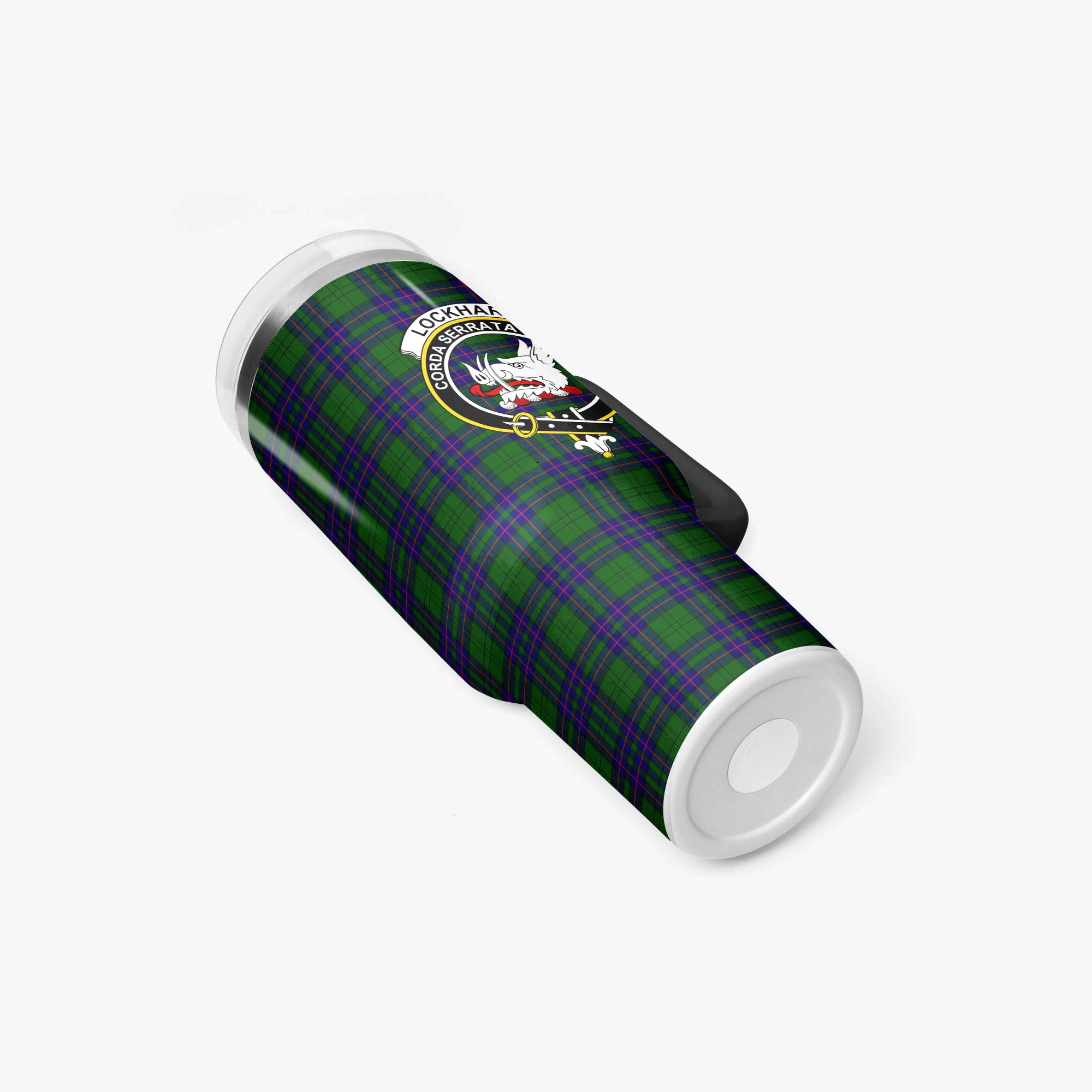 Lockhart Modern Tartan Crest 40 oz Insulated Tumbler with Handle