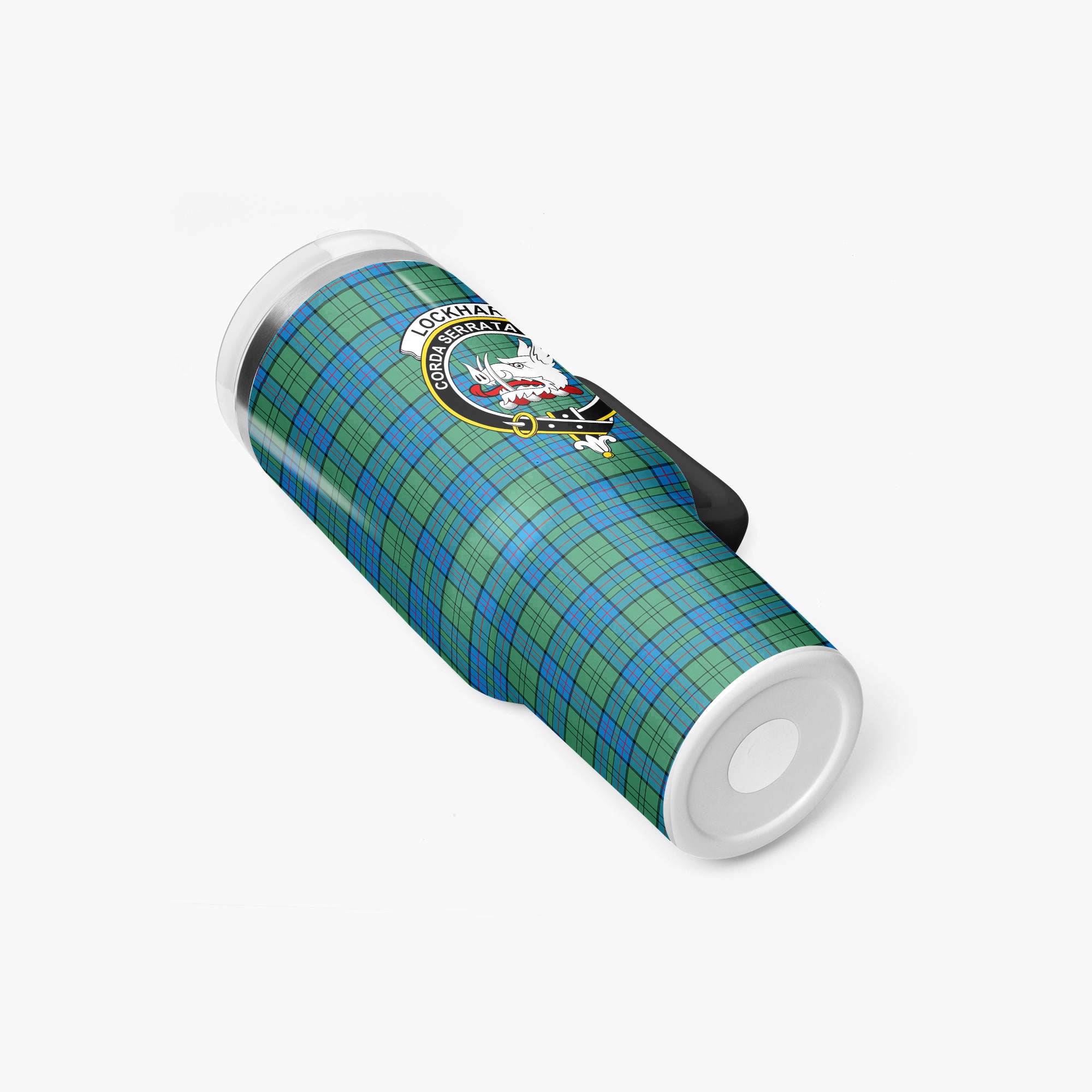 Lockhart Tartan Crest 40 oz Insulated Tumbler with Handle