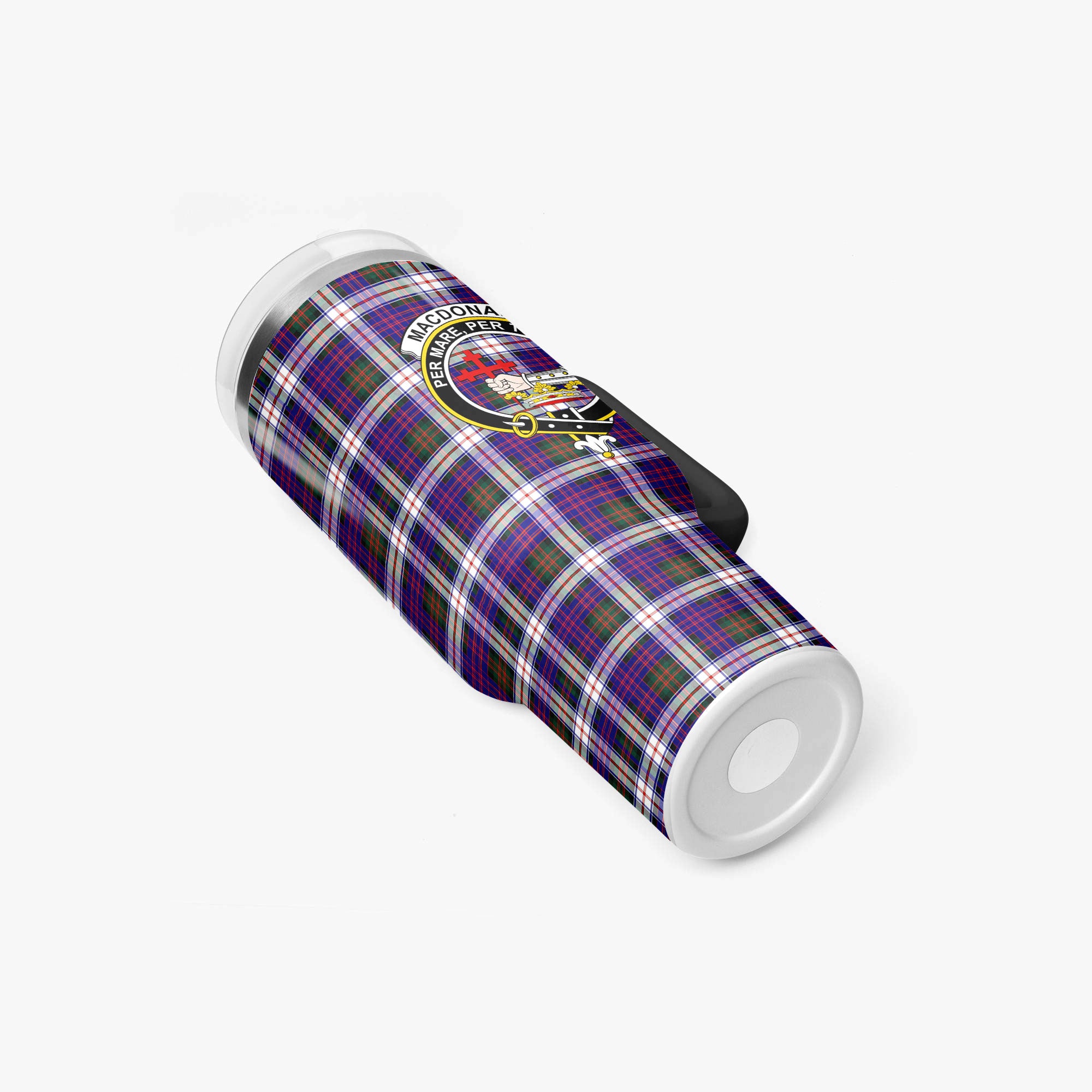 MacDonald Dress Modern Tartan Crest 40 oz Insulated Tumbler with Handle