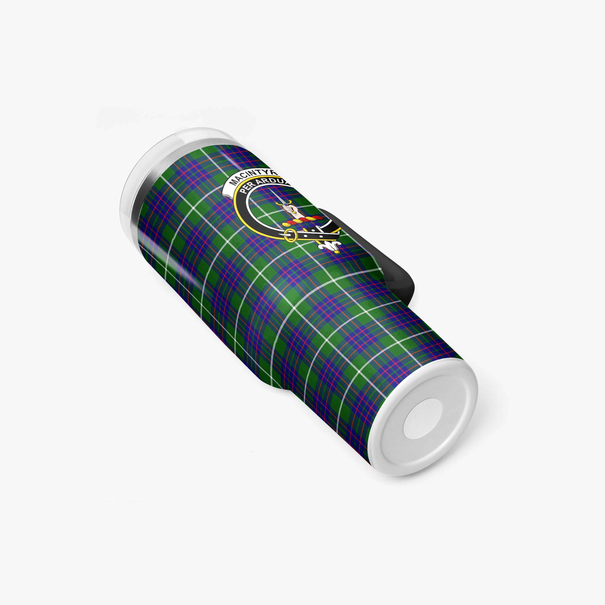 MacIntyre Hunting Modern Tartan Crest 40 oz Insulated Tumbler with Handle