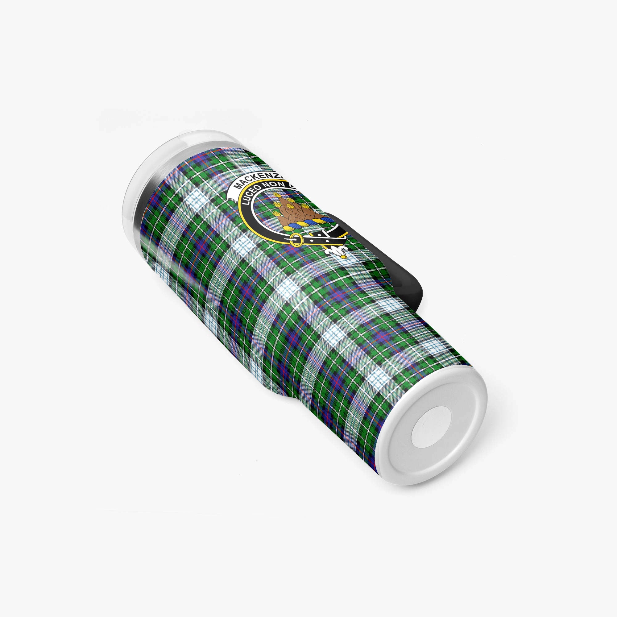 MacKenzie Dress Modern Tartan Crest 40 oz Insulated Tumbler with Handle