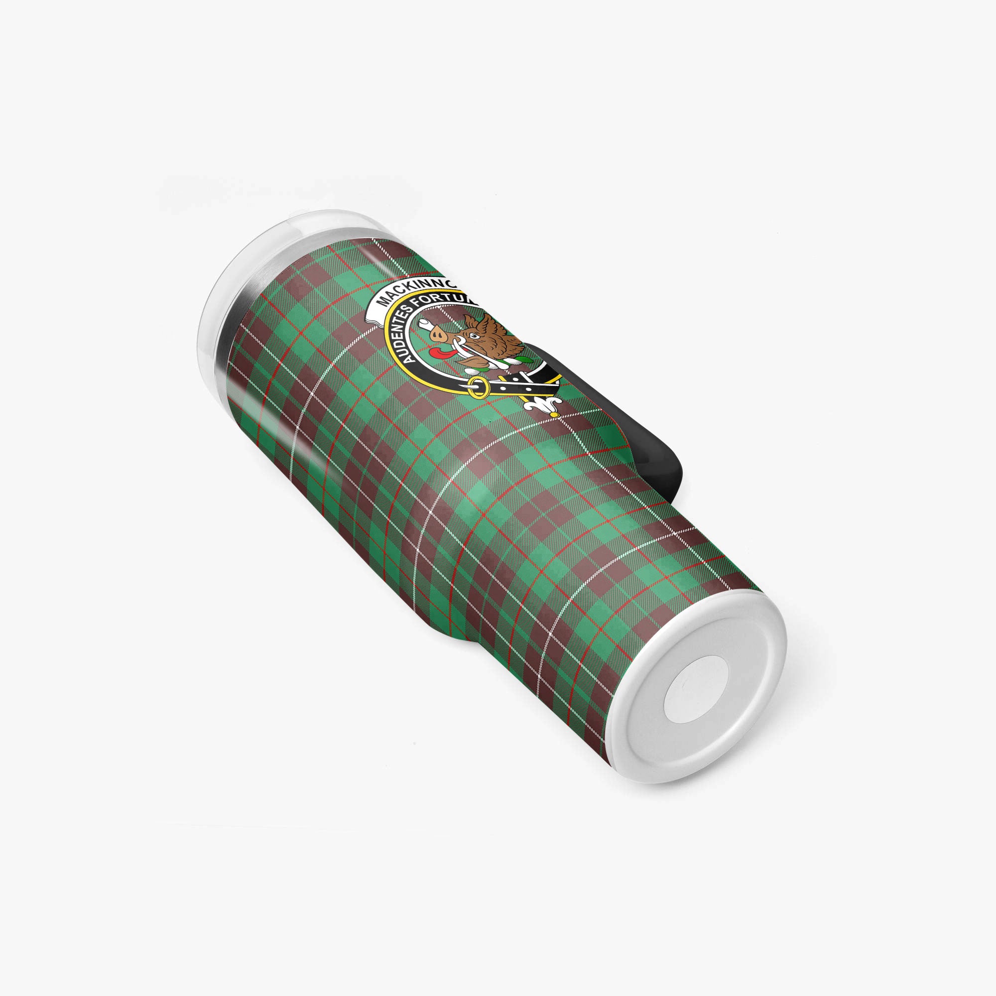 MacKinnon Hunting Ancient Tartan Crest 40 oz Insulated Tumbler with Handle