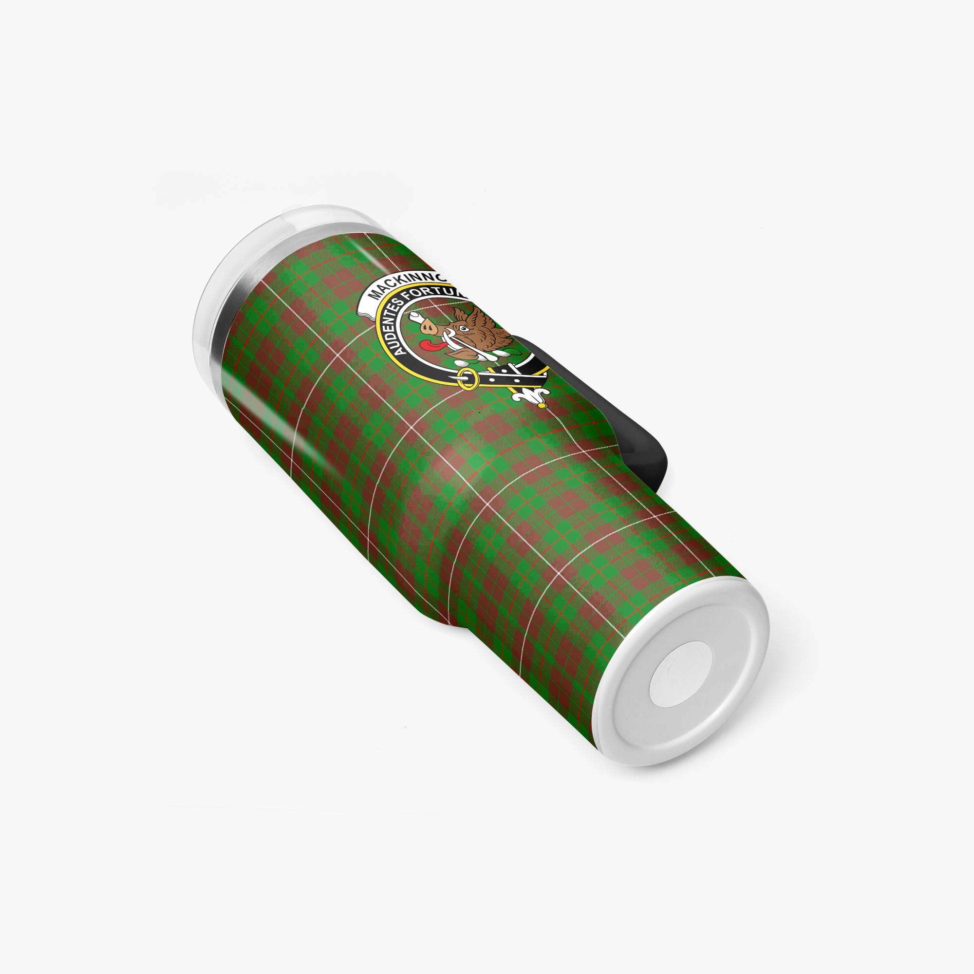MacKinnon Hunting Modern Tartan Crest 40 oz Insulated Tumbler with Handle