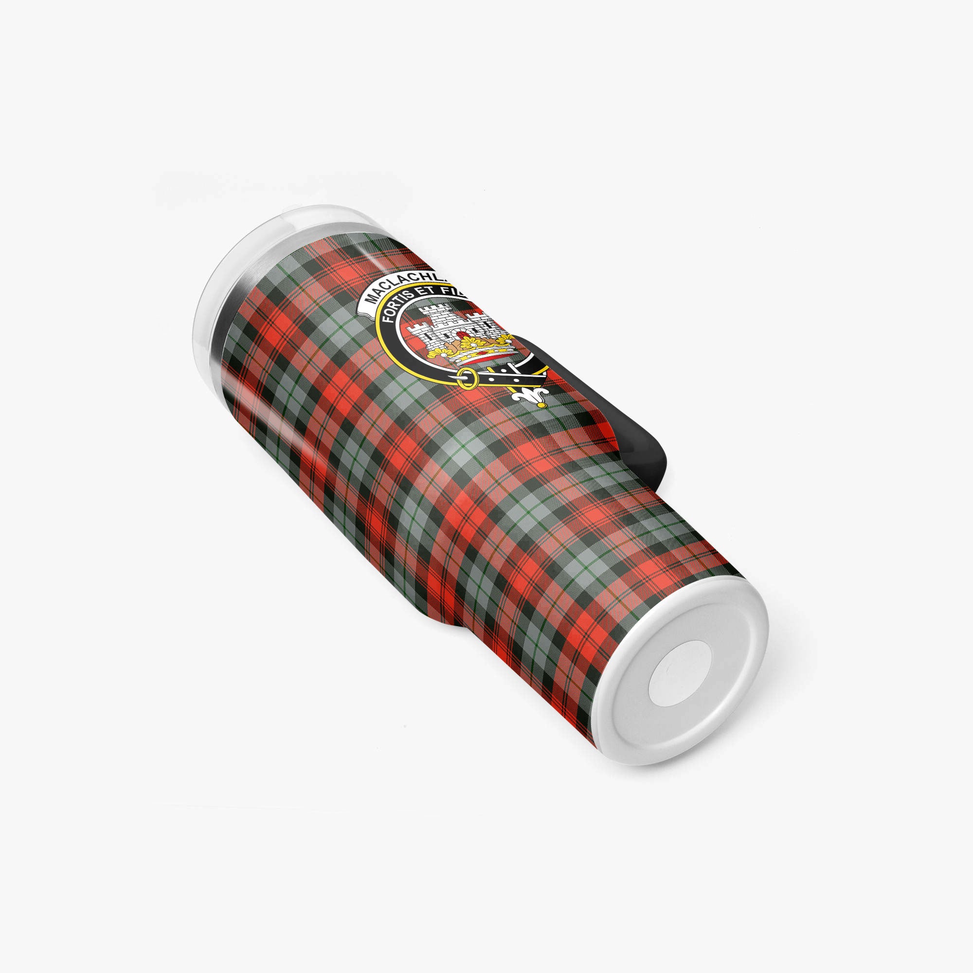 MacLachlan Weathered Tartan Crest 40 oz Insulated Tumbler with Handle