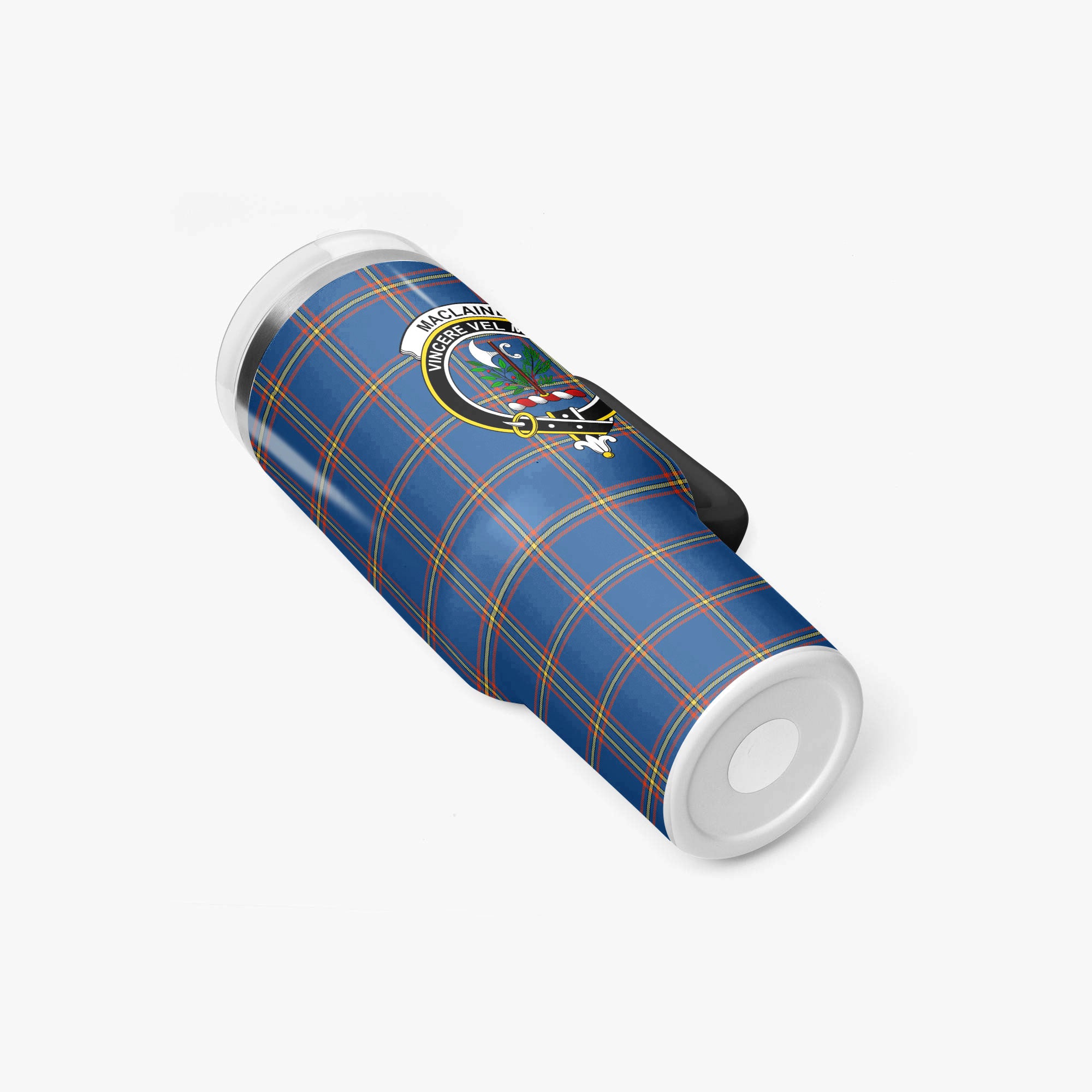 MacLaine of Loch Buie Hunting Ancient Tartan Crest 40 oz Insulated Tumbler with Handle