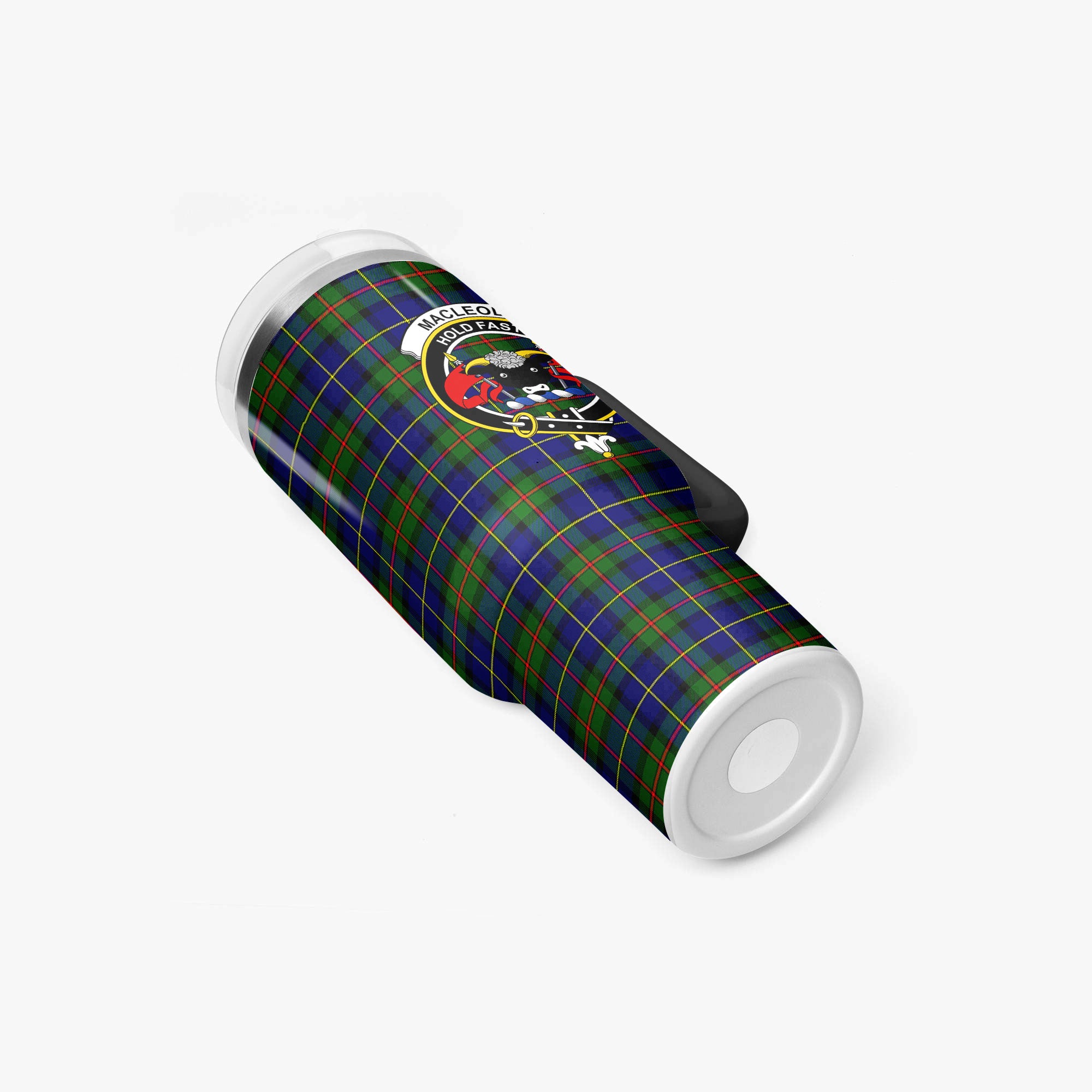 MacLeod of Harris Modern Tartan Crest 40 oz Insulated Tumbler with Handle