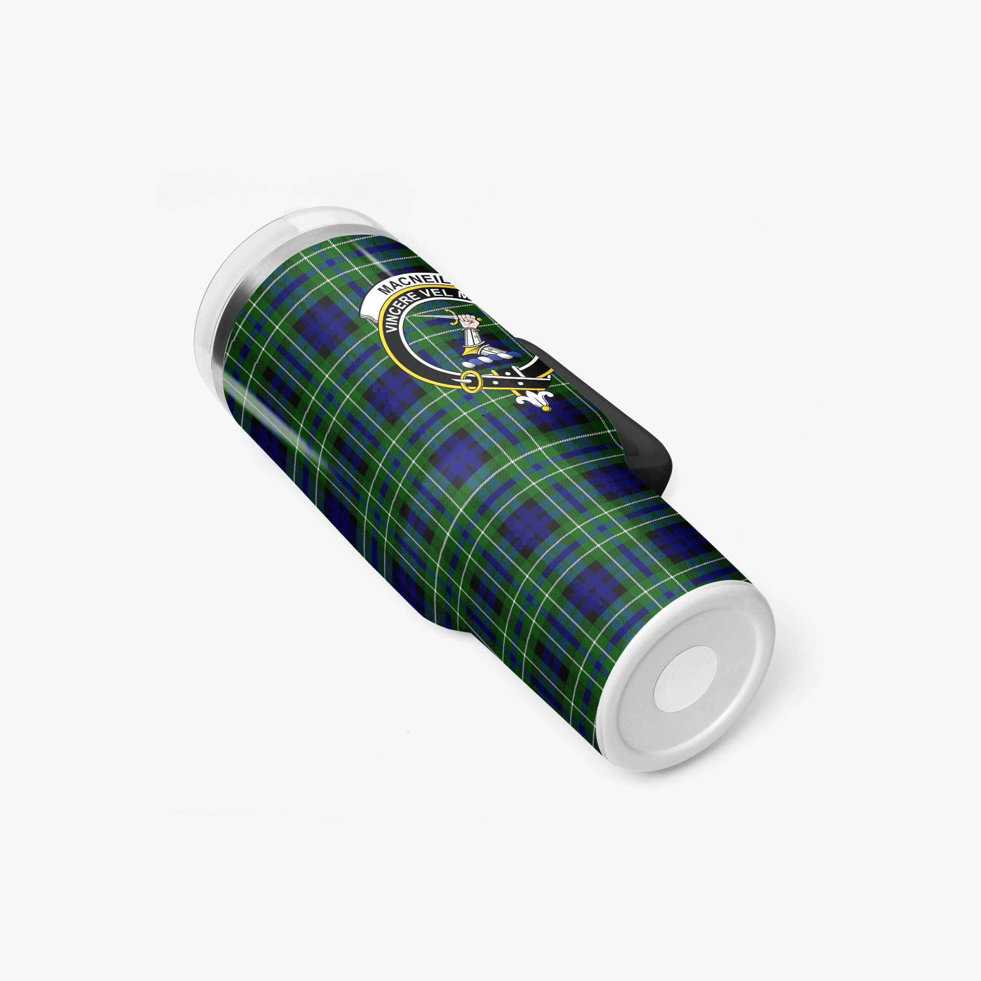 MacNeil of Colonsay Modern Tartan Crest 40 oz Insulated Tumbler with Handle